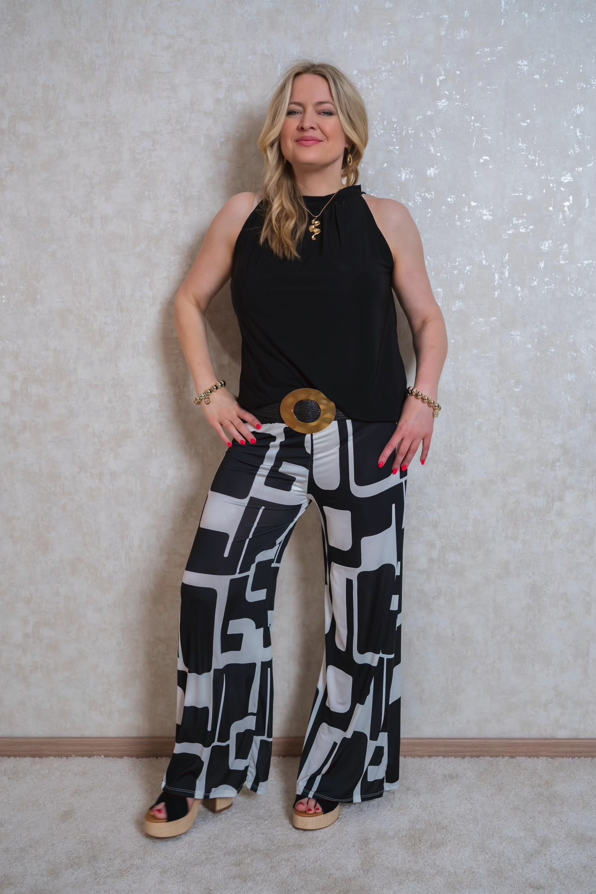 Neckholder Top, Schwarz