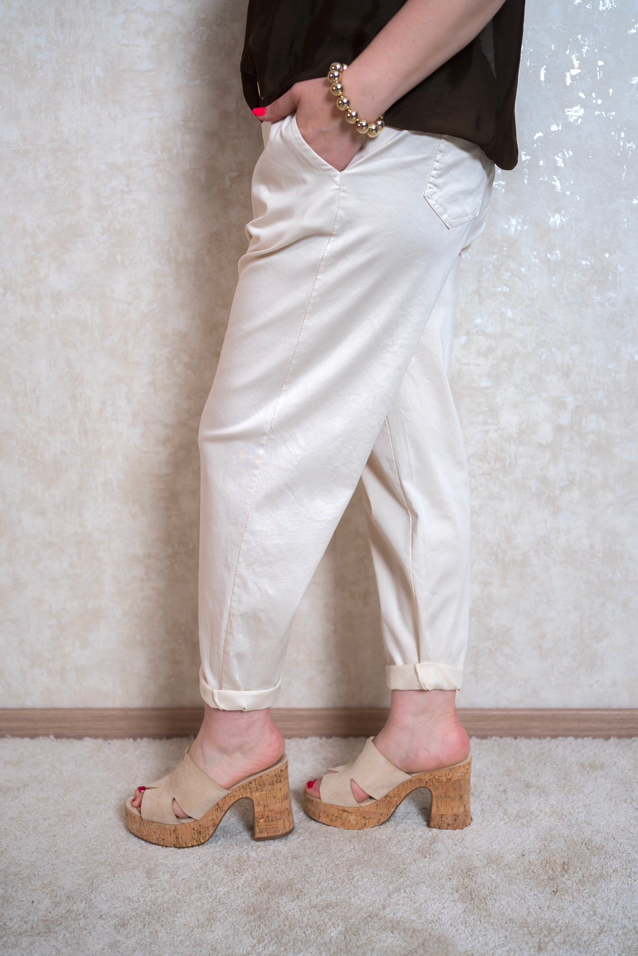 Stretchhose, Hellbeige