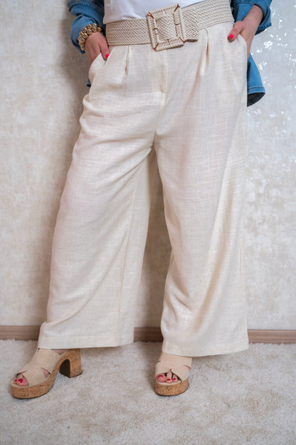 Stoffhose aus Leinengemisch