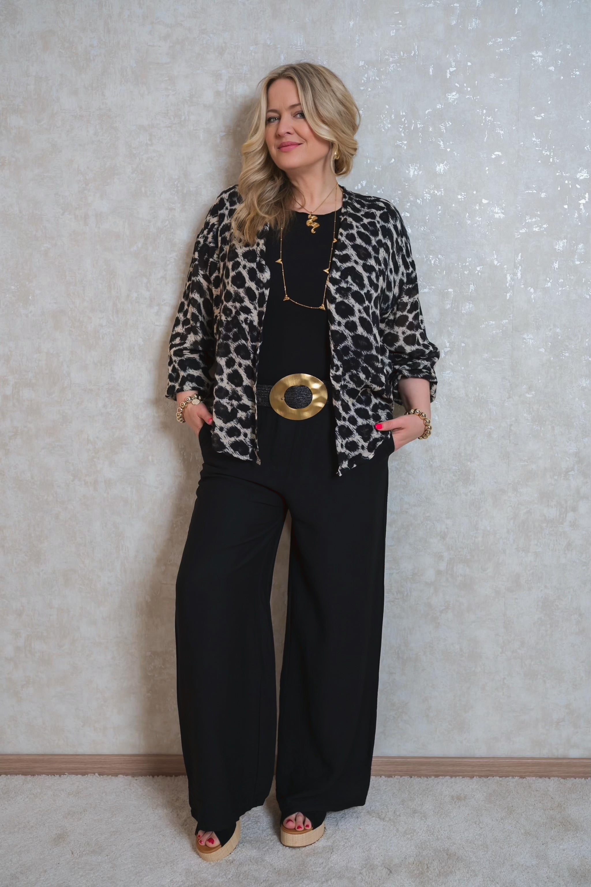 Bluse mit Leomuster
