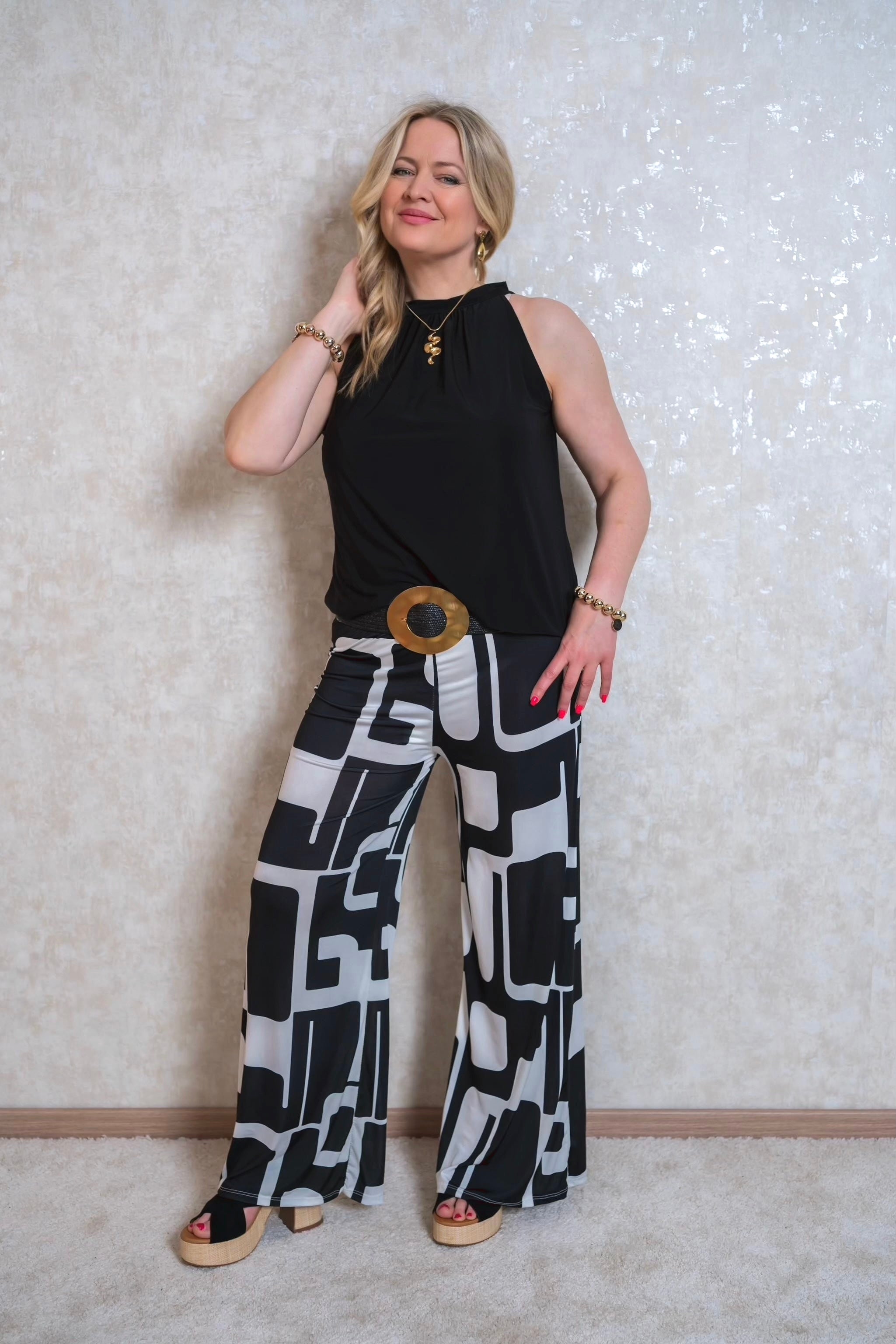 Neckholder Top, Schwarz