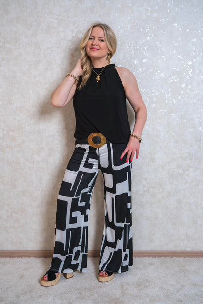 Neckholder Top, Schwarz