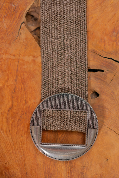 Stretchgürtel mit Silberschnalle, braun