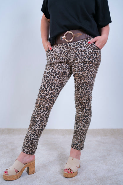 Stretchhose, Leo-Muster
