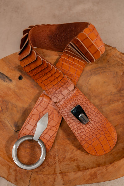 Stretchgürtel in Hellbraun