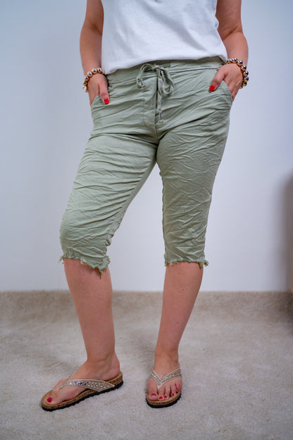 Capri-Stretchhose, hellgrün
