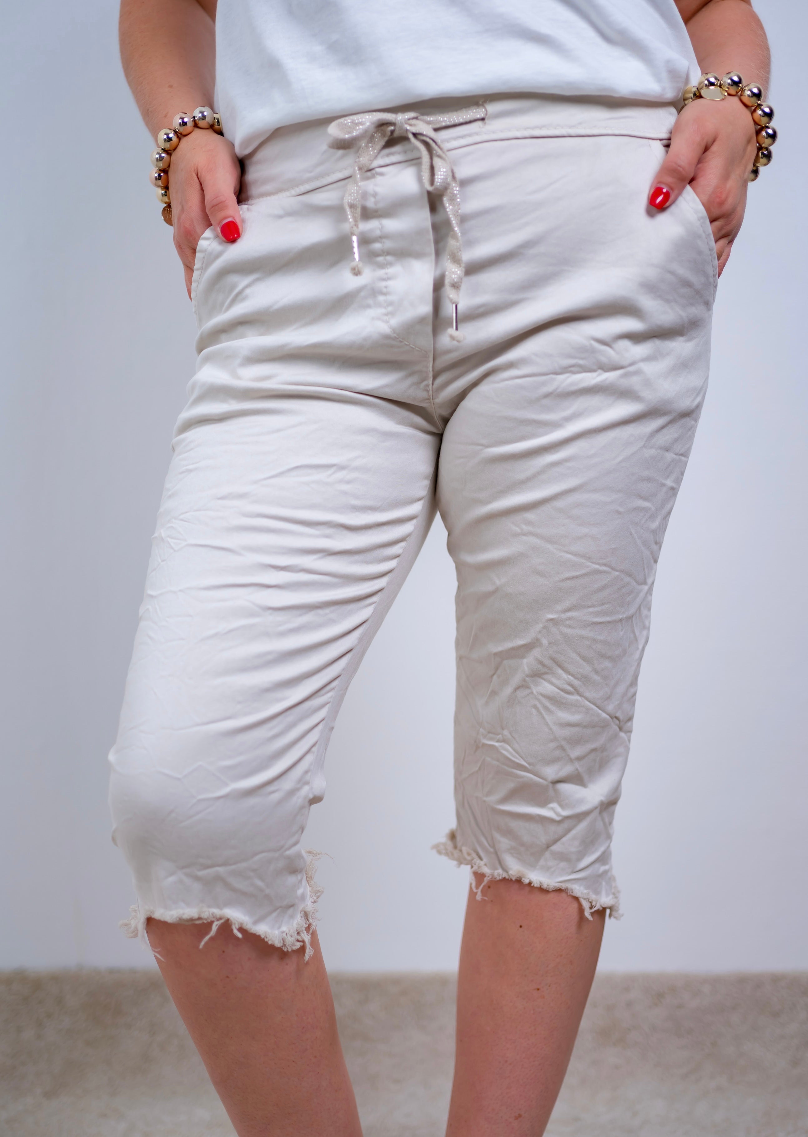 Capri-Stretchhose, beige