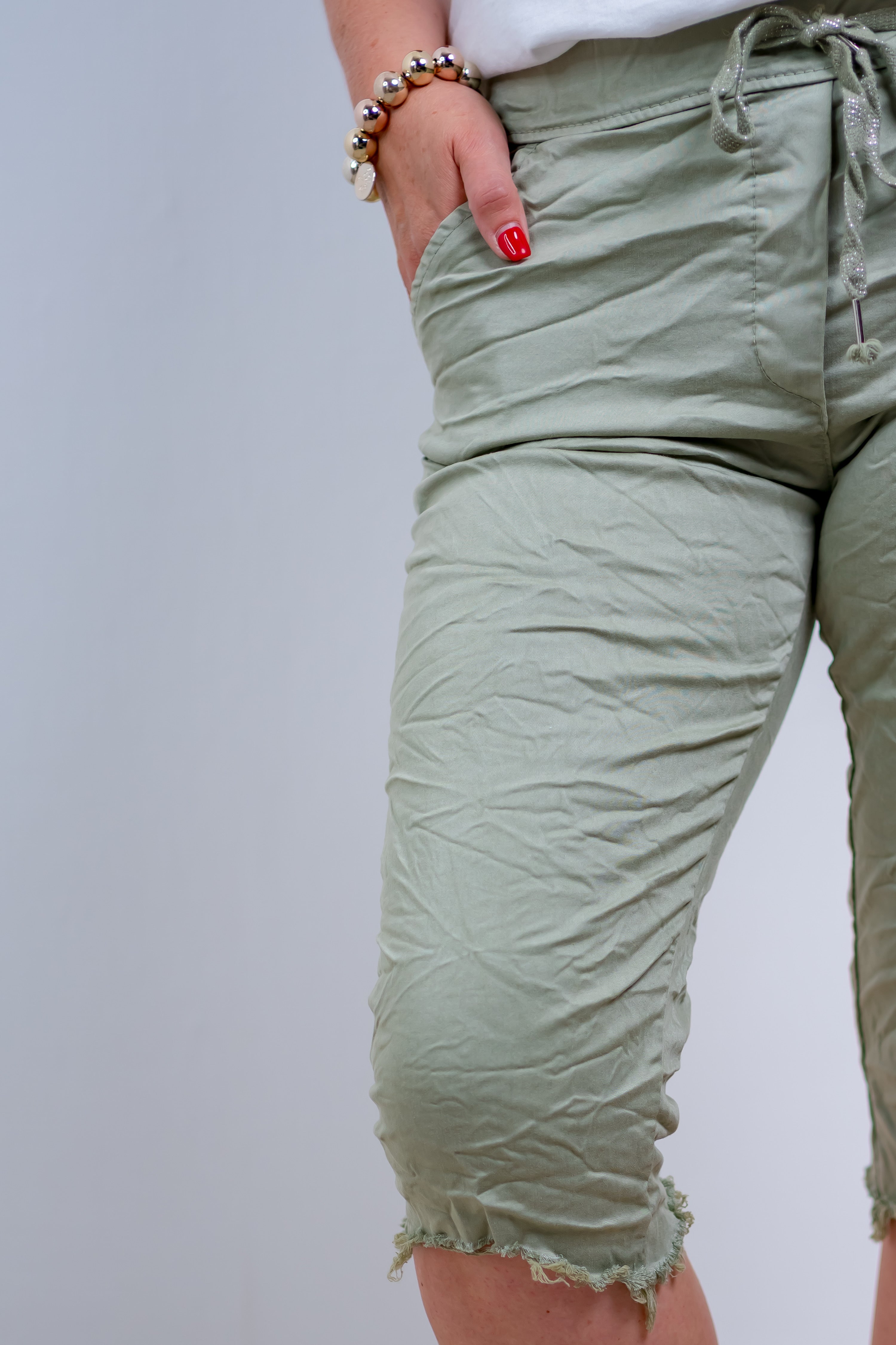 Capri-Stretchhose, hellgrün