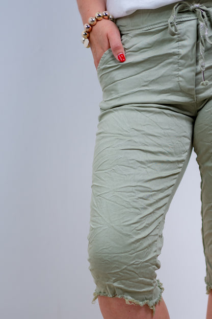 Capri-Stretchhose, hellgrün