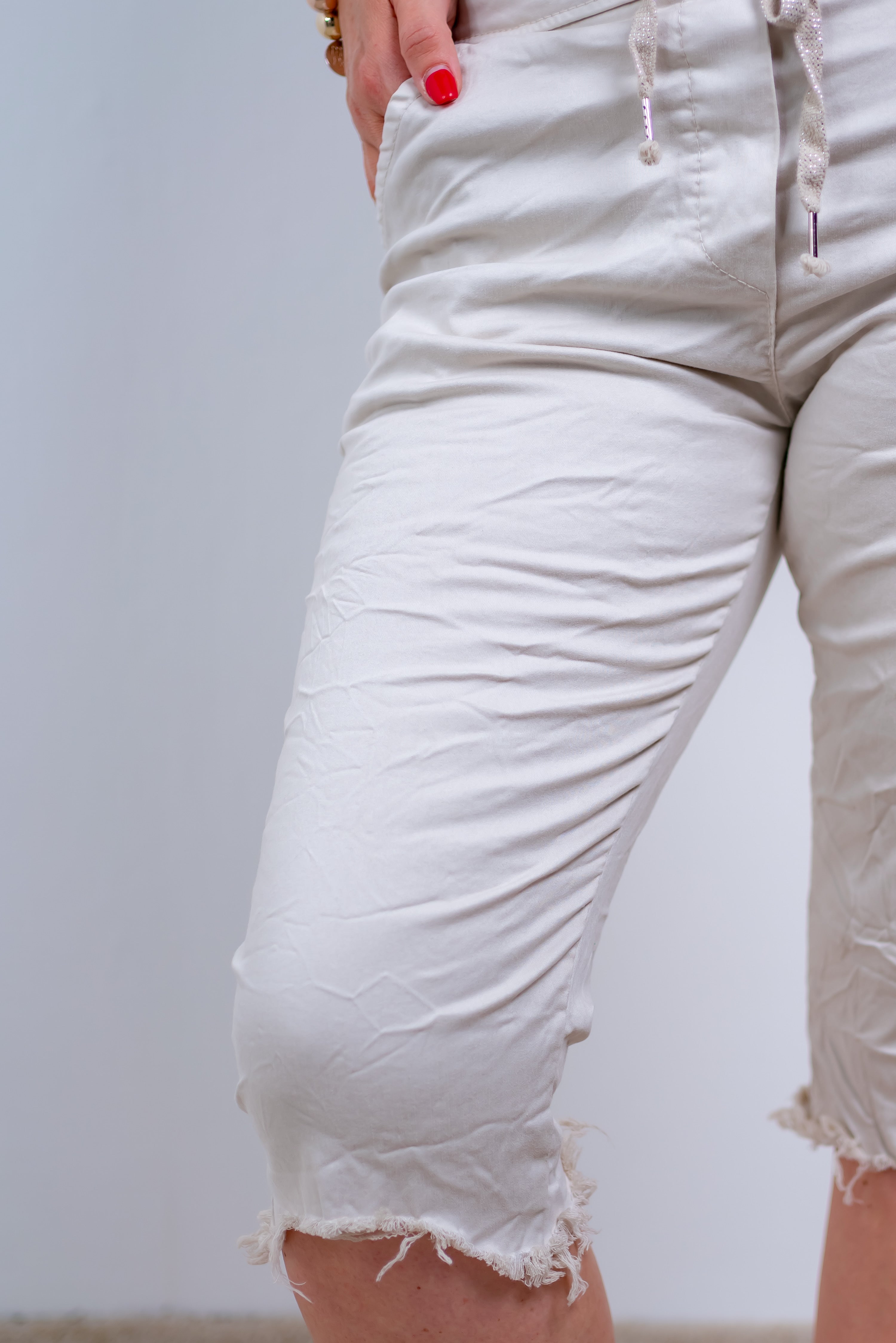Capri-Stretchhose, beige