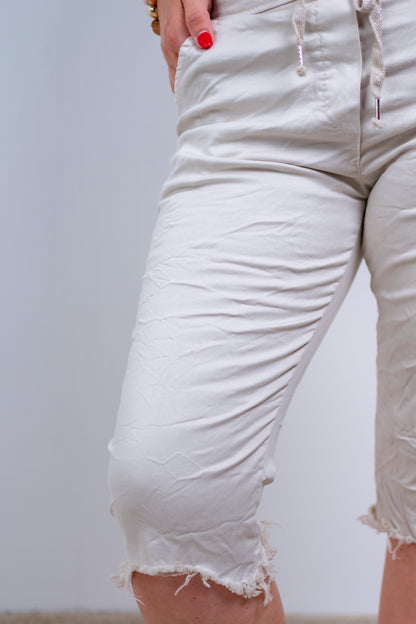 Capri-Stretchhose, beige