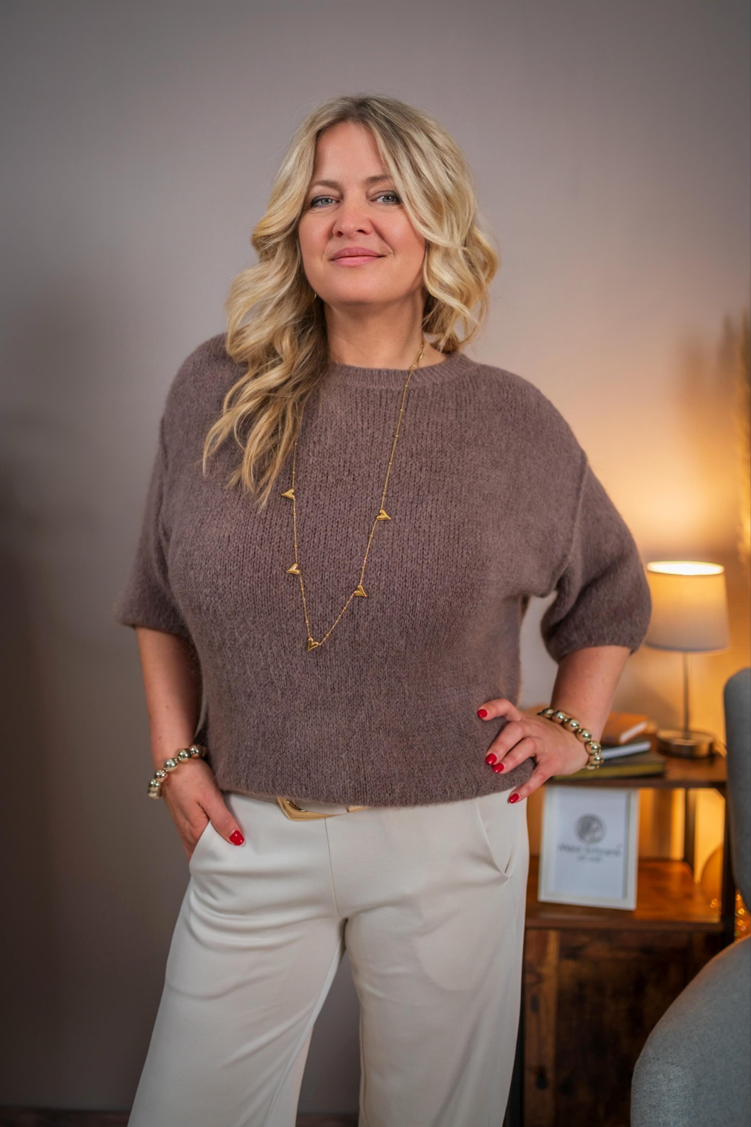 Wollpullover, halbarm