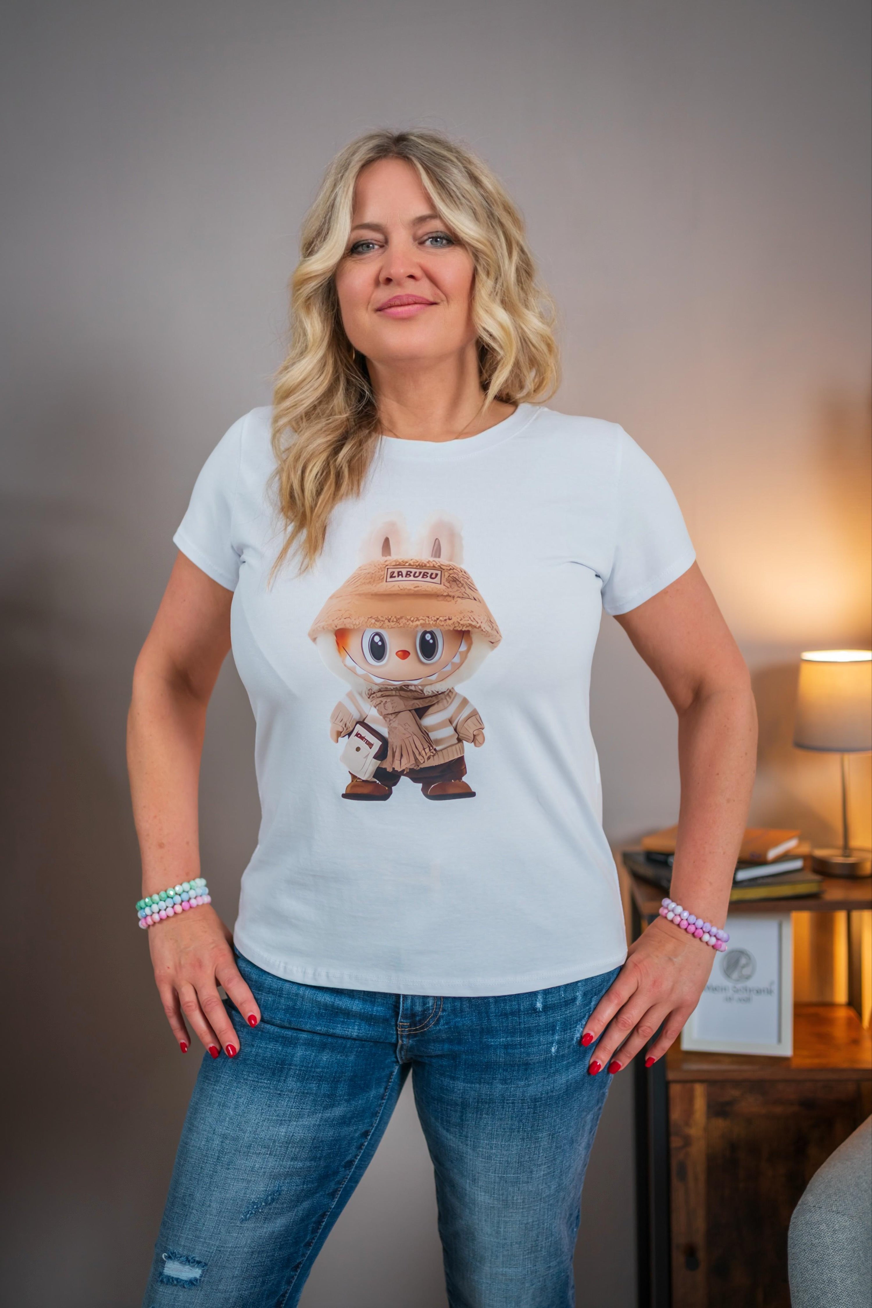 T-Shirt mit Sammlerfigur, camel