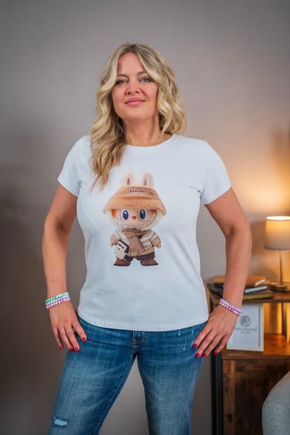 T-Shirt mit Sammlerfigur, camel