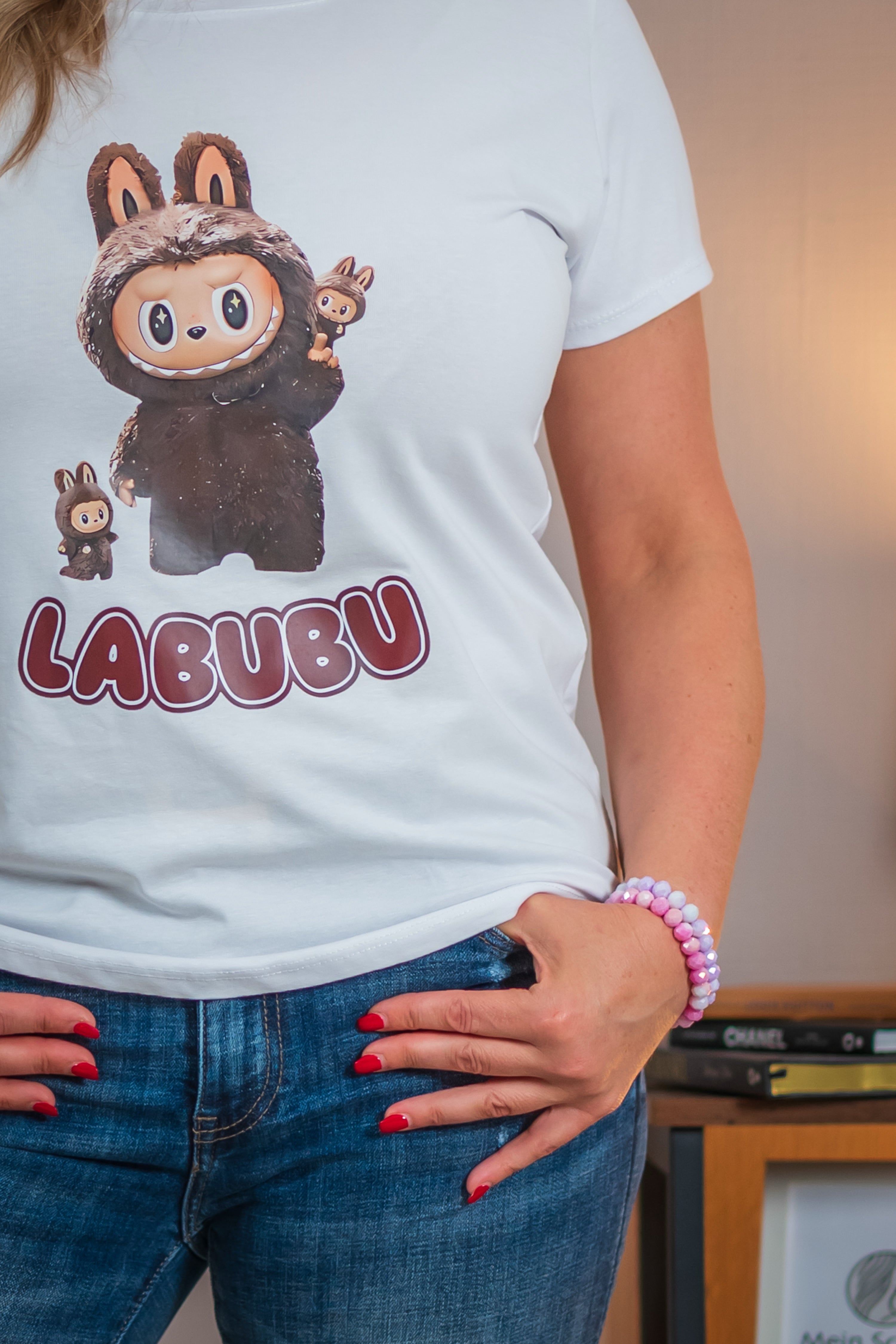 T-Shirt mit Sammlerfigur, schokobraun