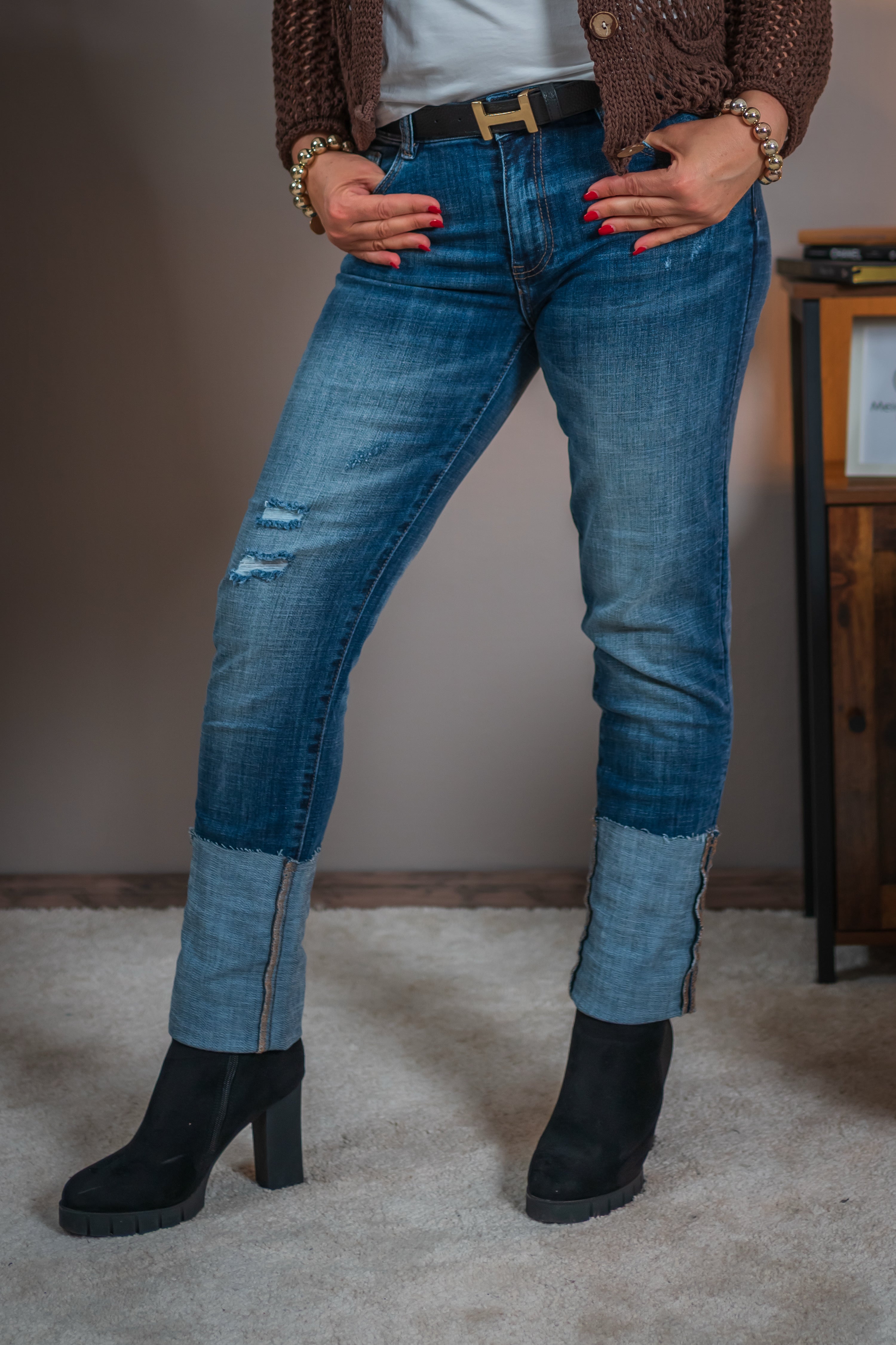 Jeans im used look, denim