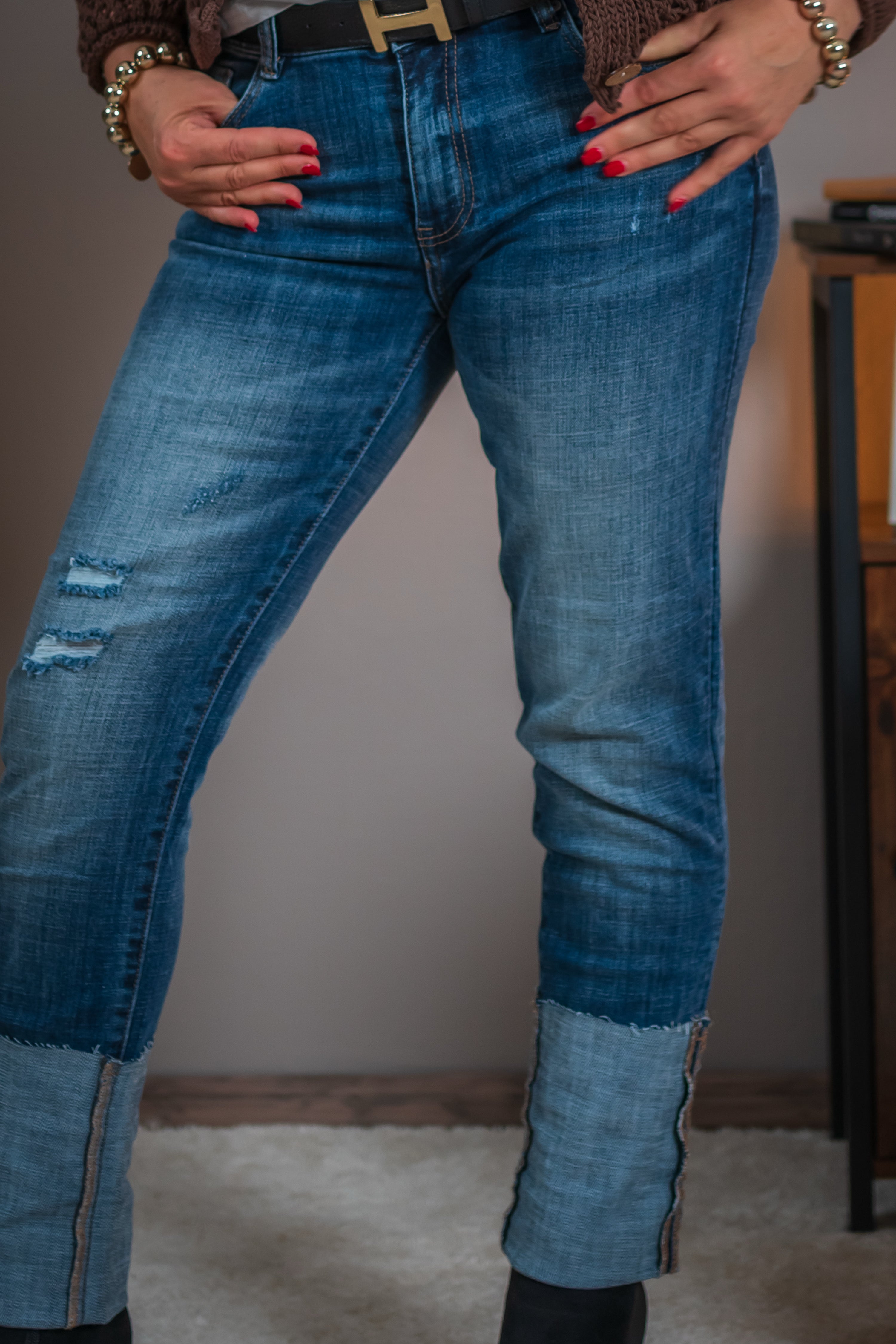 Jeans im used look, denim