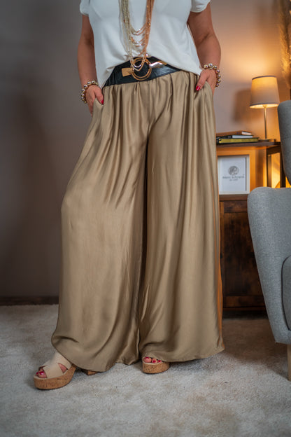 Viskose-Seidenhose, gold