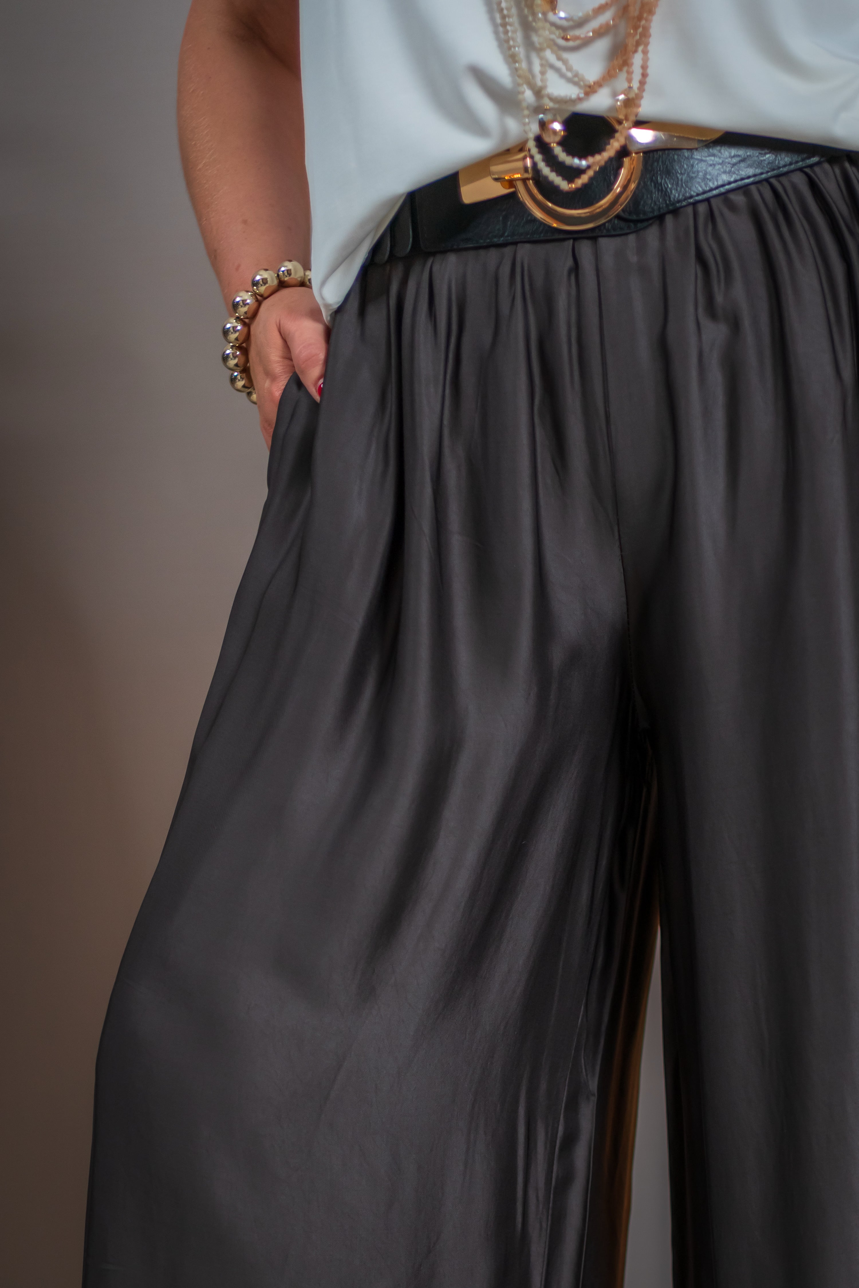 Viskose-Seidenhose, schokobraun