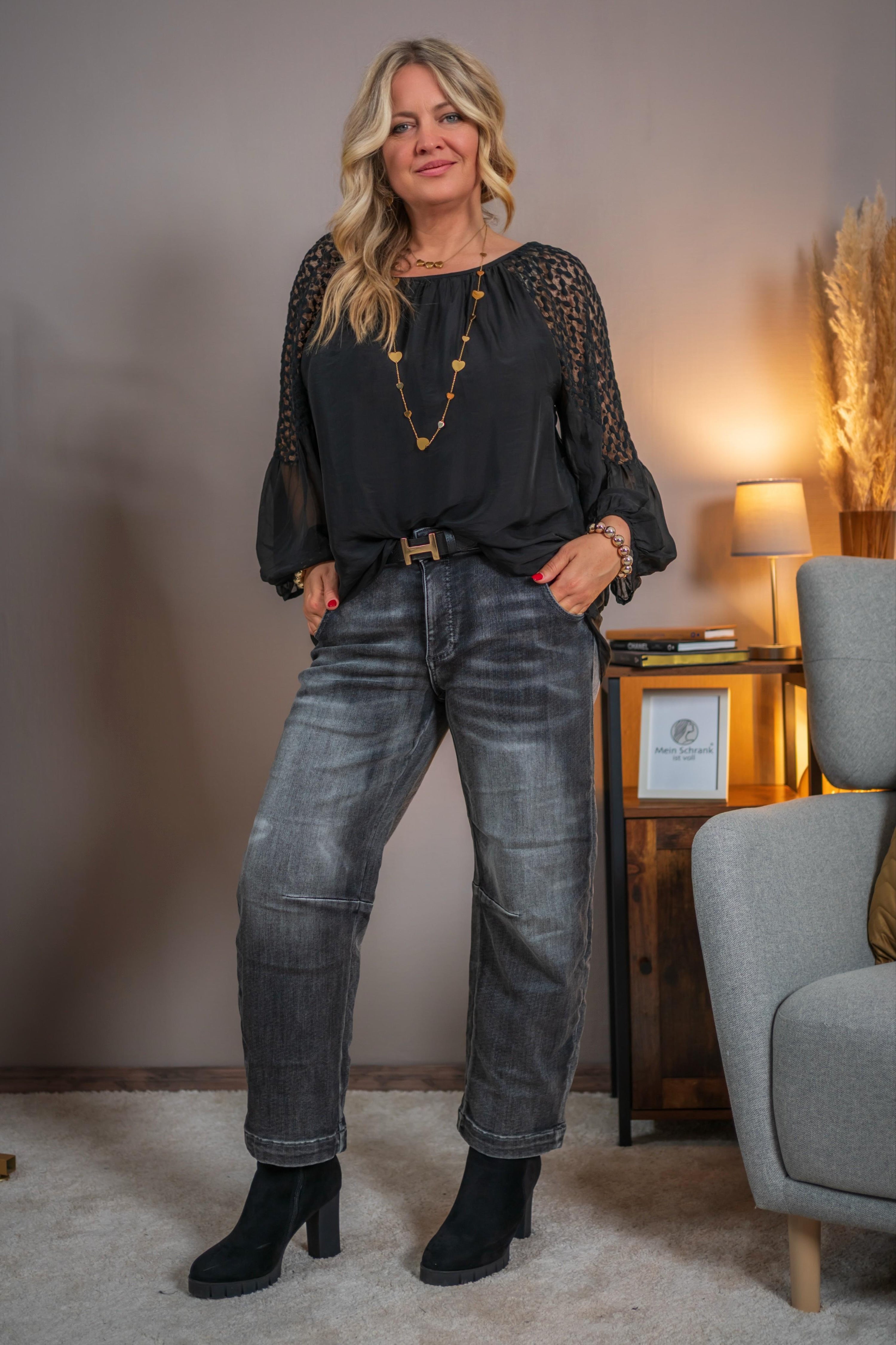 Ballon Jeans, schwarz