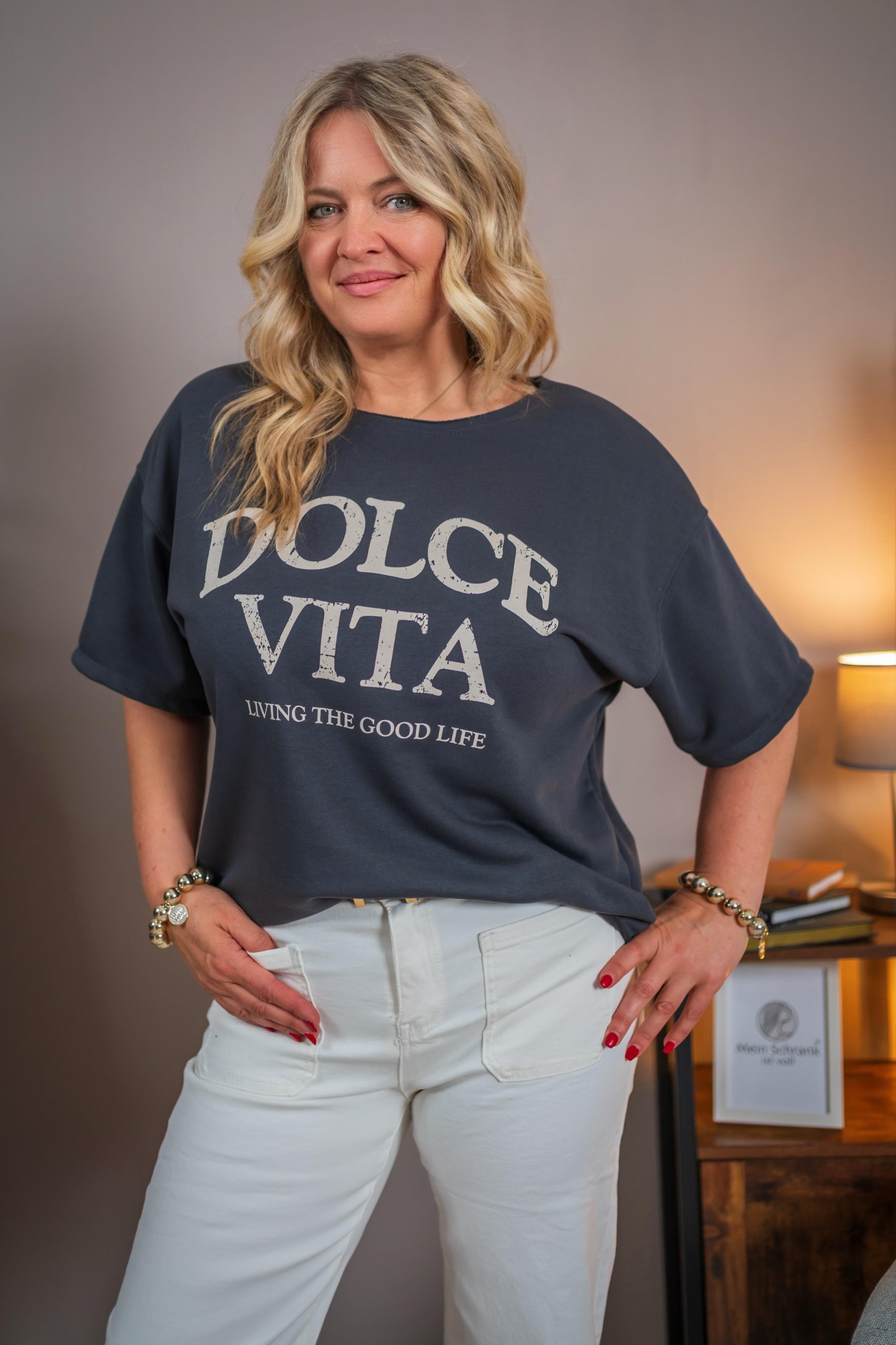 Sweatshirt, halbarm in Anthrazit