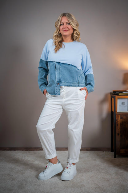 Sweatshirt Junin in Hellblau
