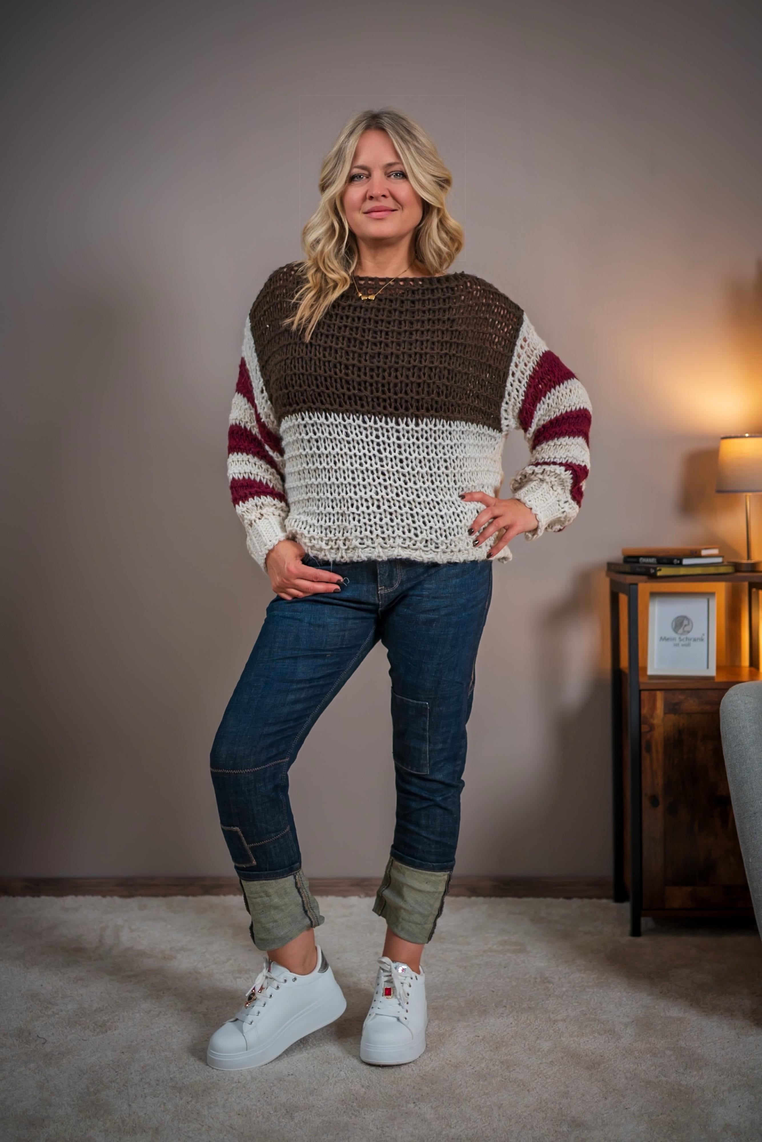 Strickpullover, bunt