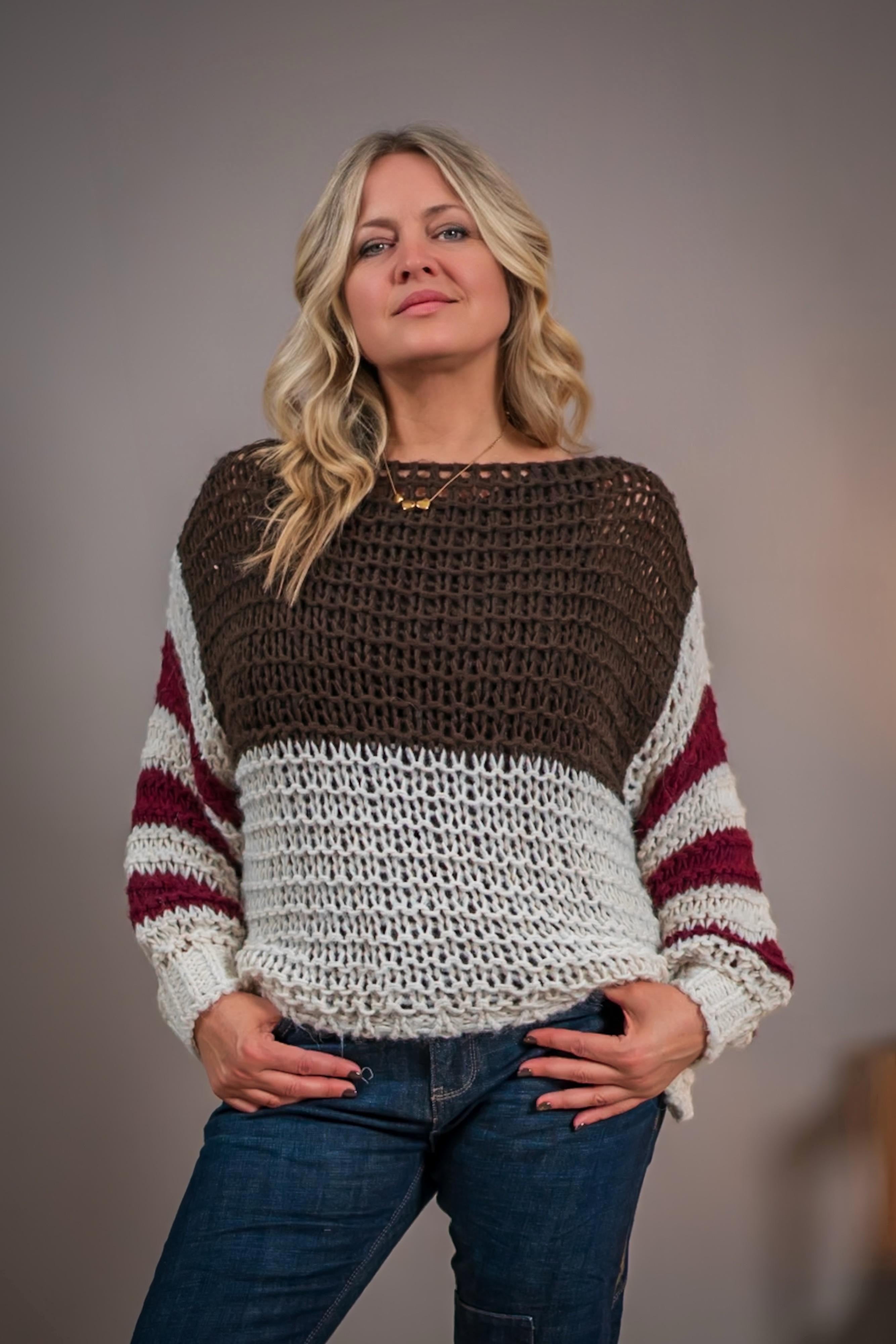 Strickpullover, bunt