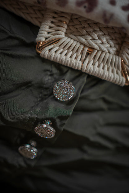 Glanz-Stretchhose, khaki