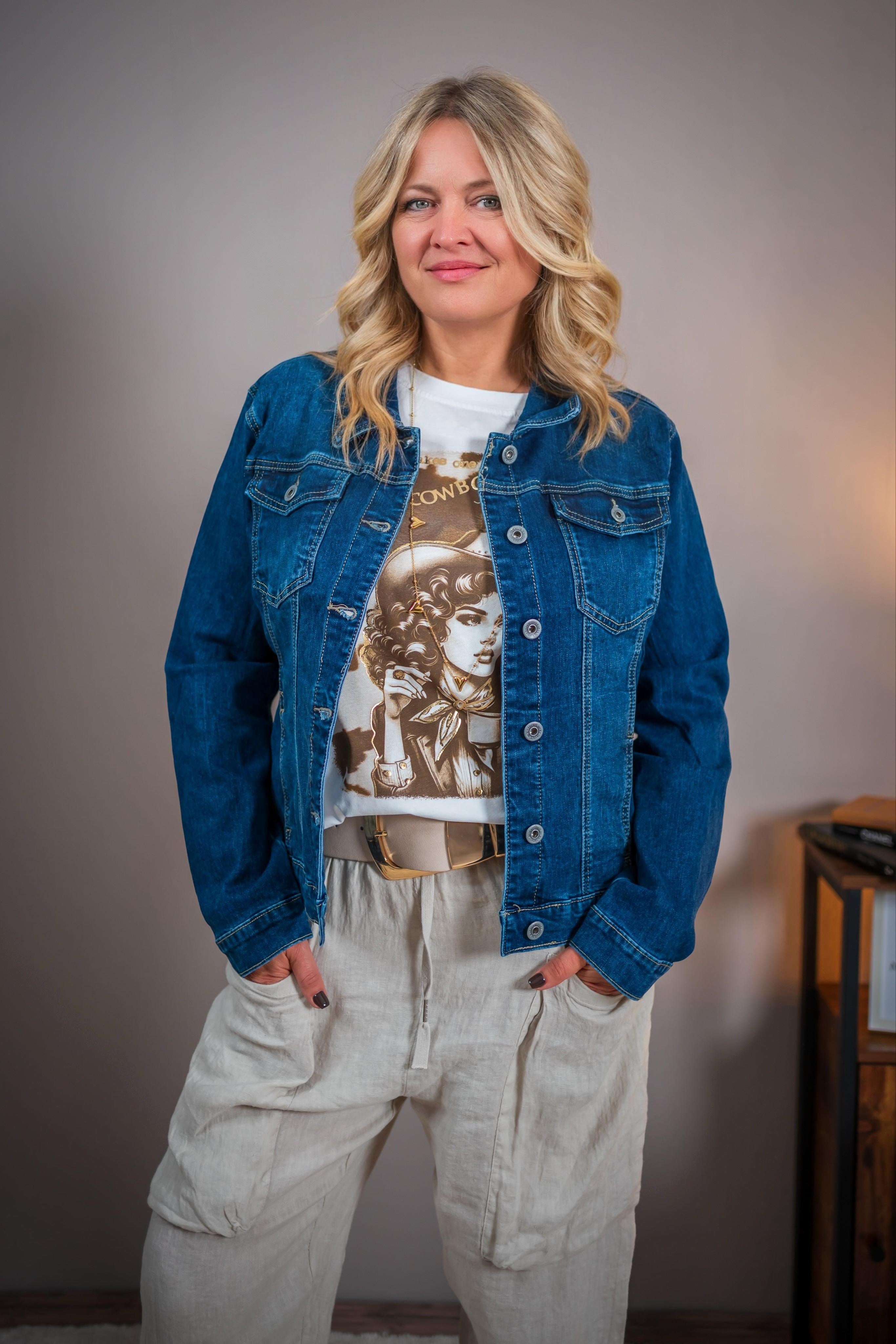 Jeansjacke, dunkelblau