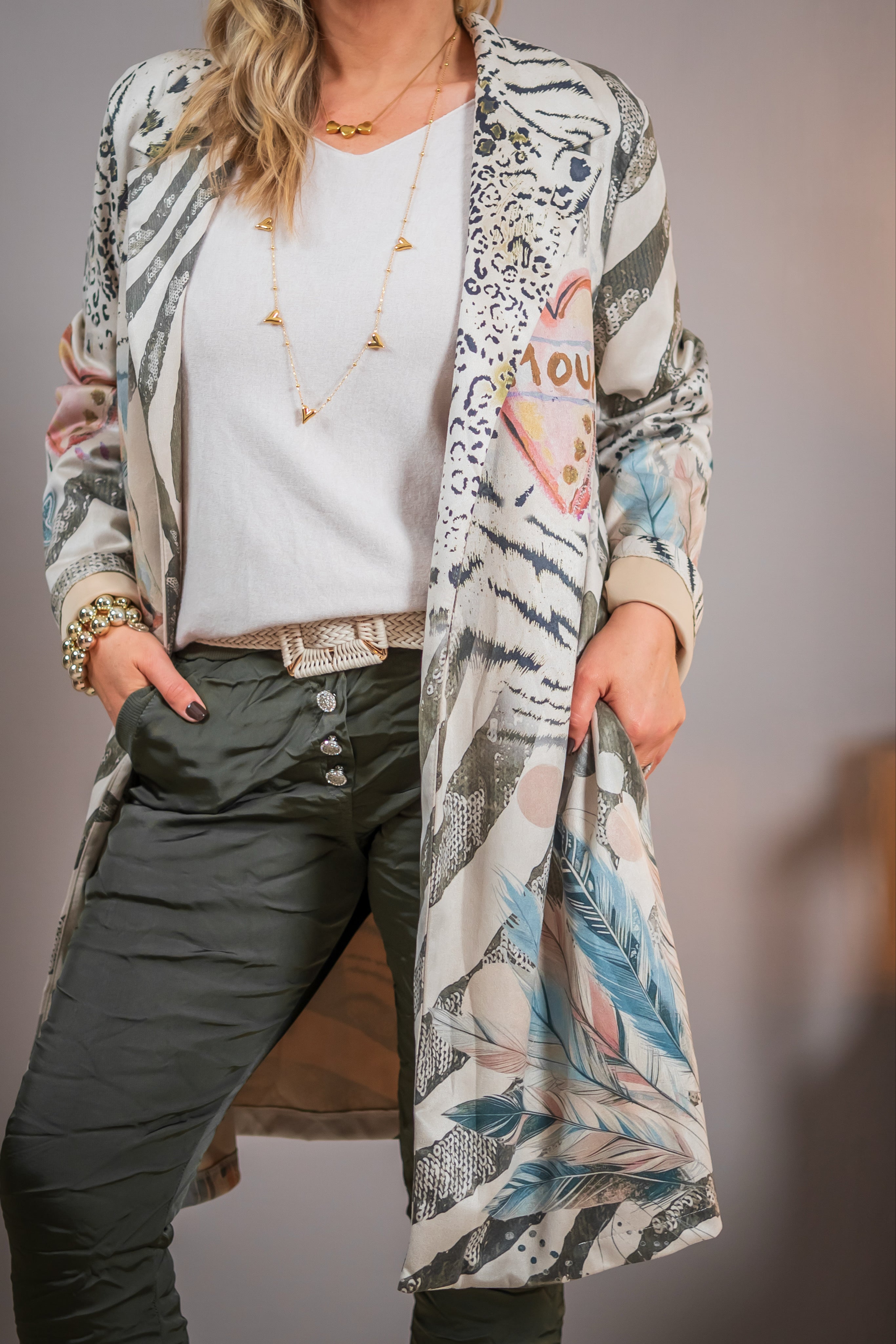 Weicher Mantel mit Druck