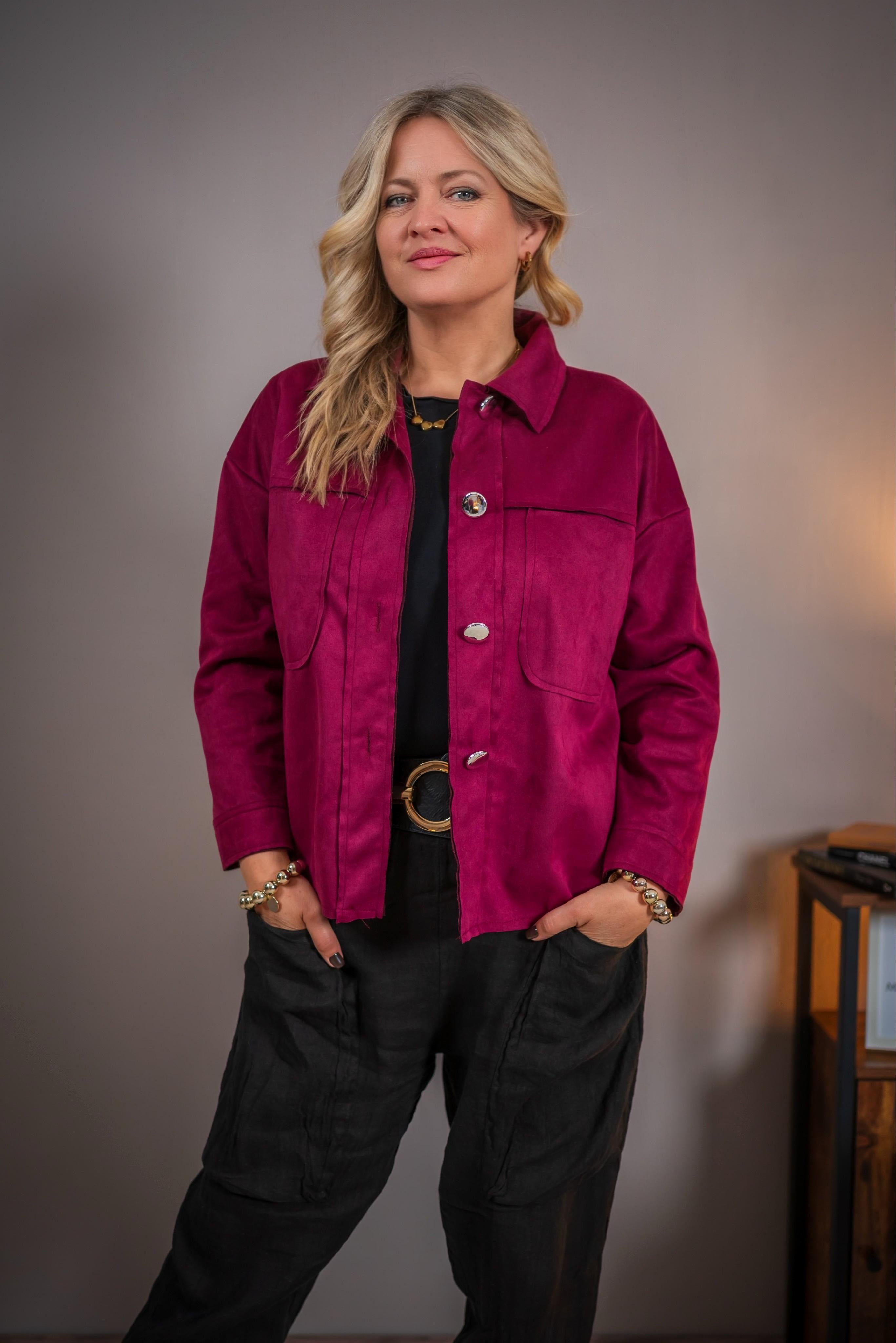 Weiche Hemdjacke, bordeaux
