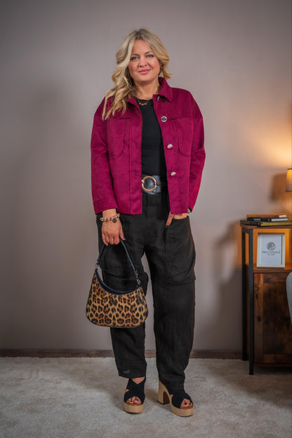 Weiche Hemdjacke, bordeaux