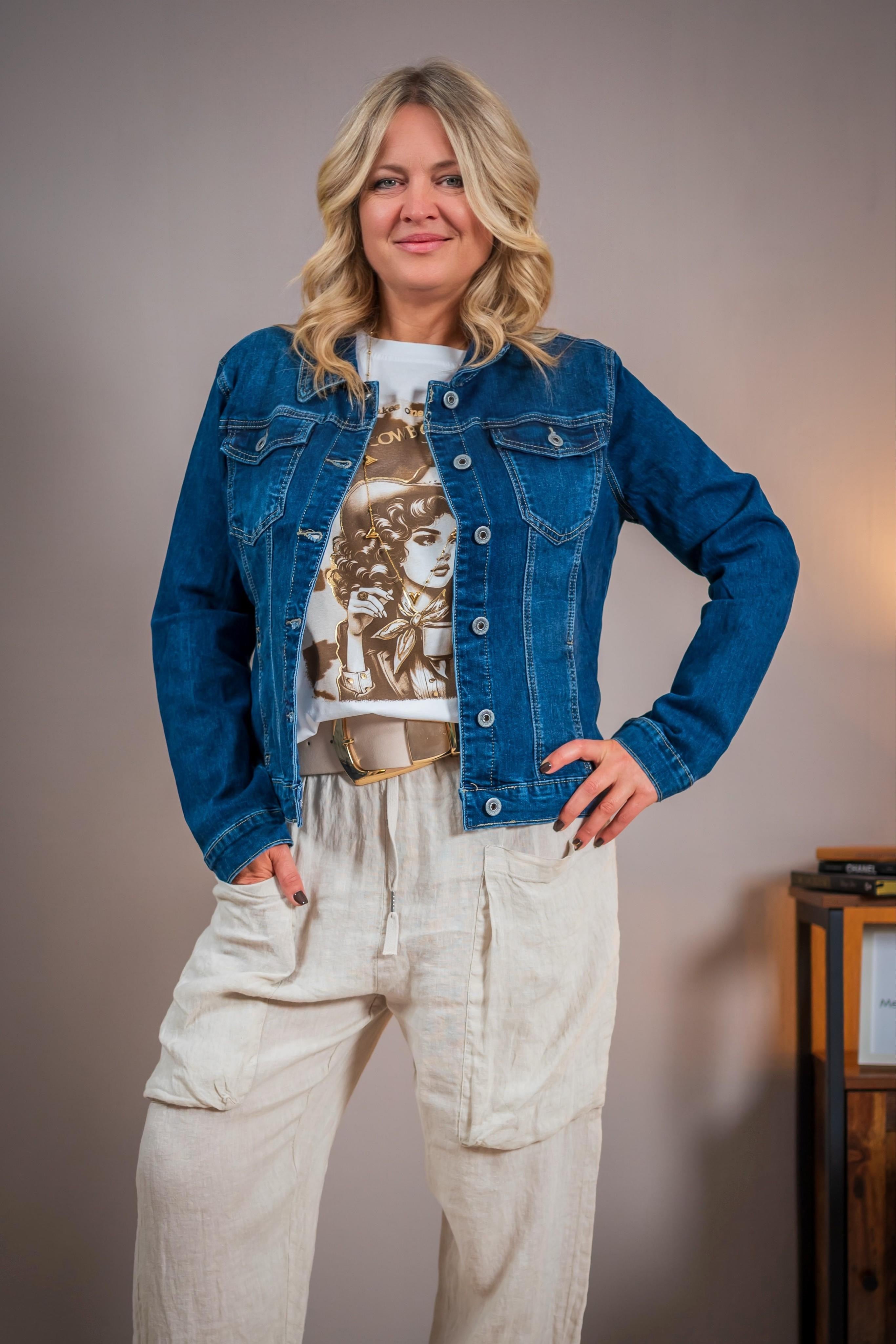 Jeansjacke, dunkelblau