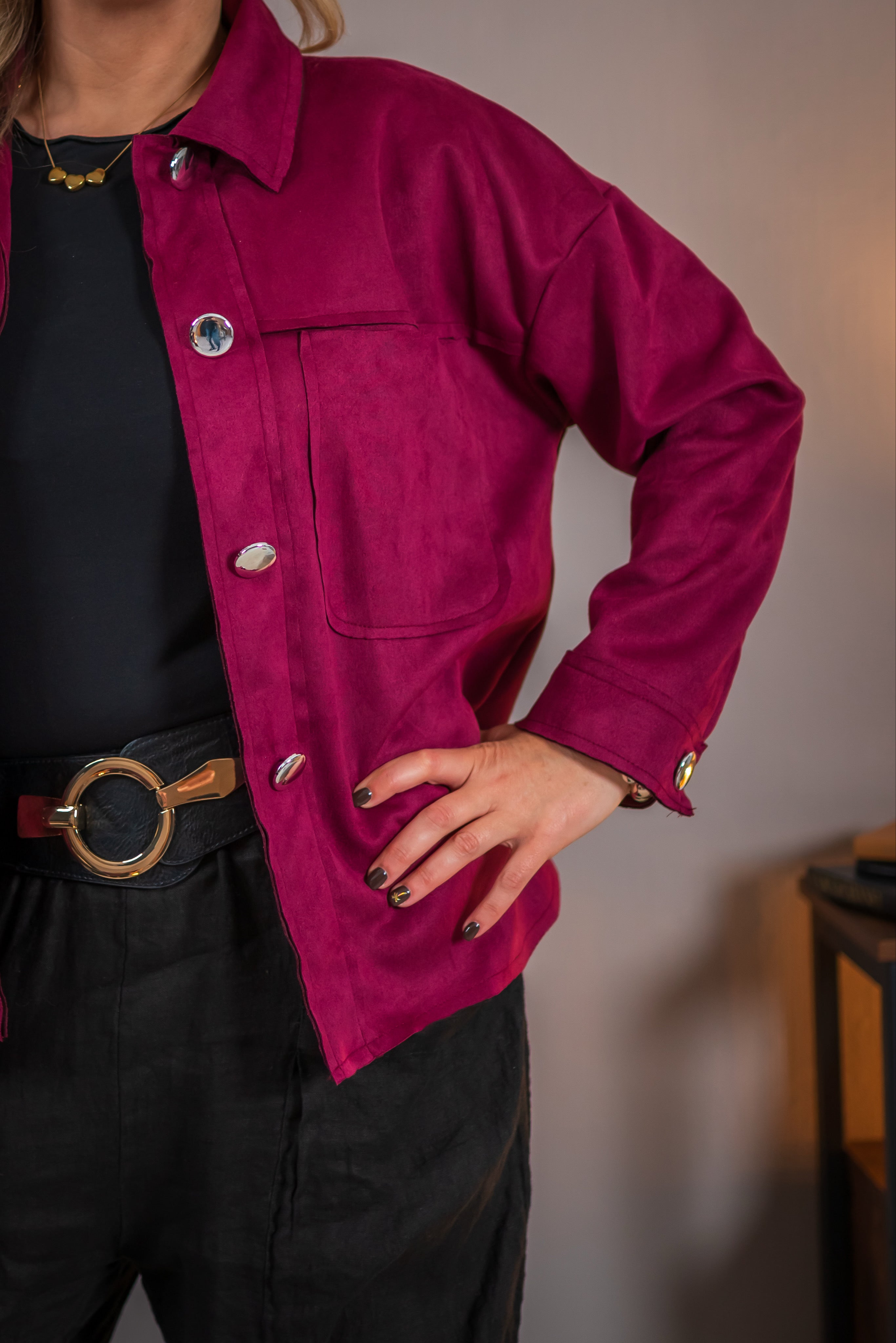 Weiche Hemdjacke, bordeaux
