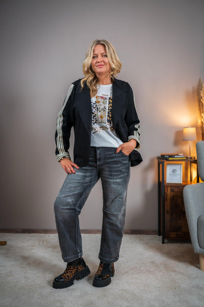 Blazer mit Kapuze, schwarz
