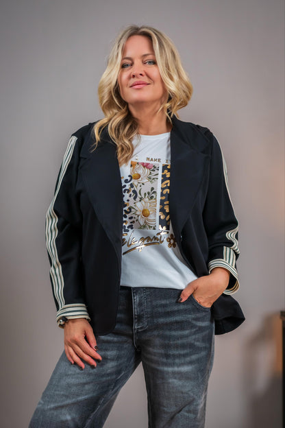 Blazer mit Kapuze, schwarz