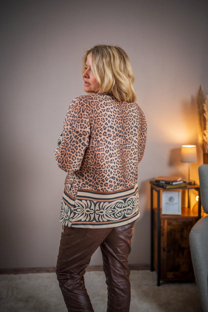 Blazer mit Leo-Print, orientalisches Muster