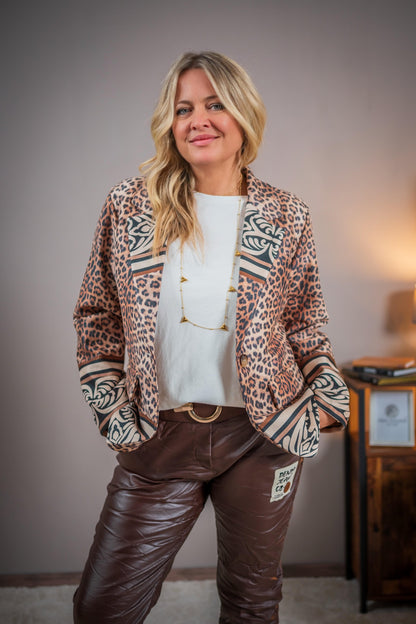 Blazer mit Leo-Print, orientalisches Muster