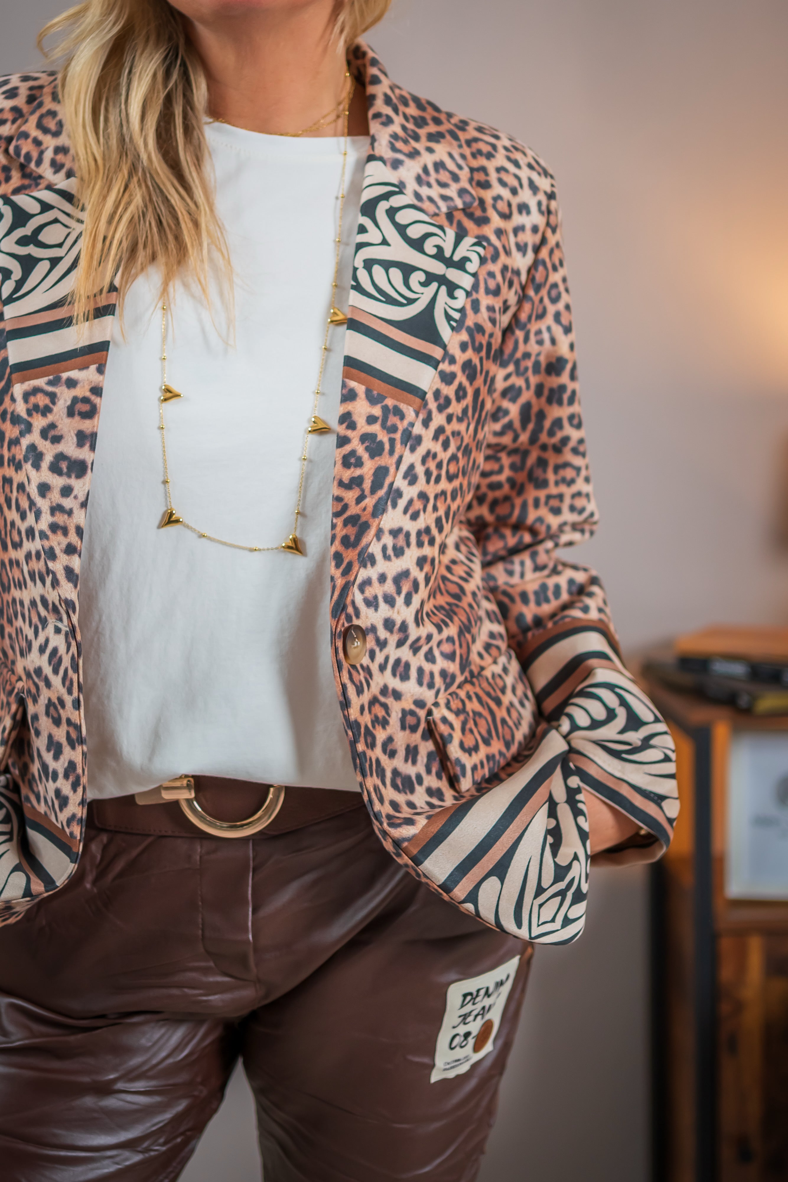 Blazer mit Leo-Print, orientalisches Muster