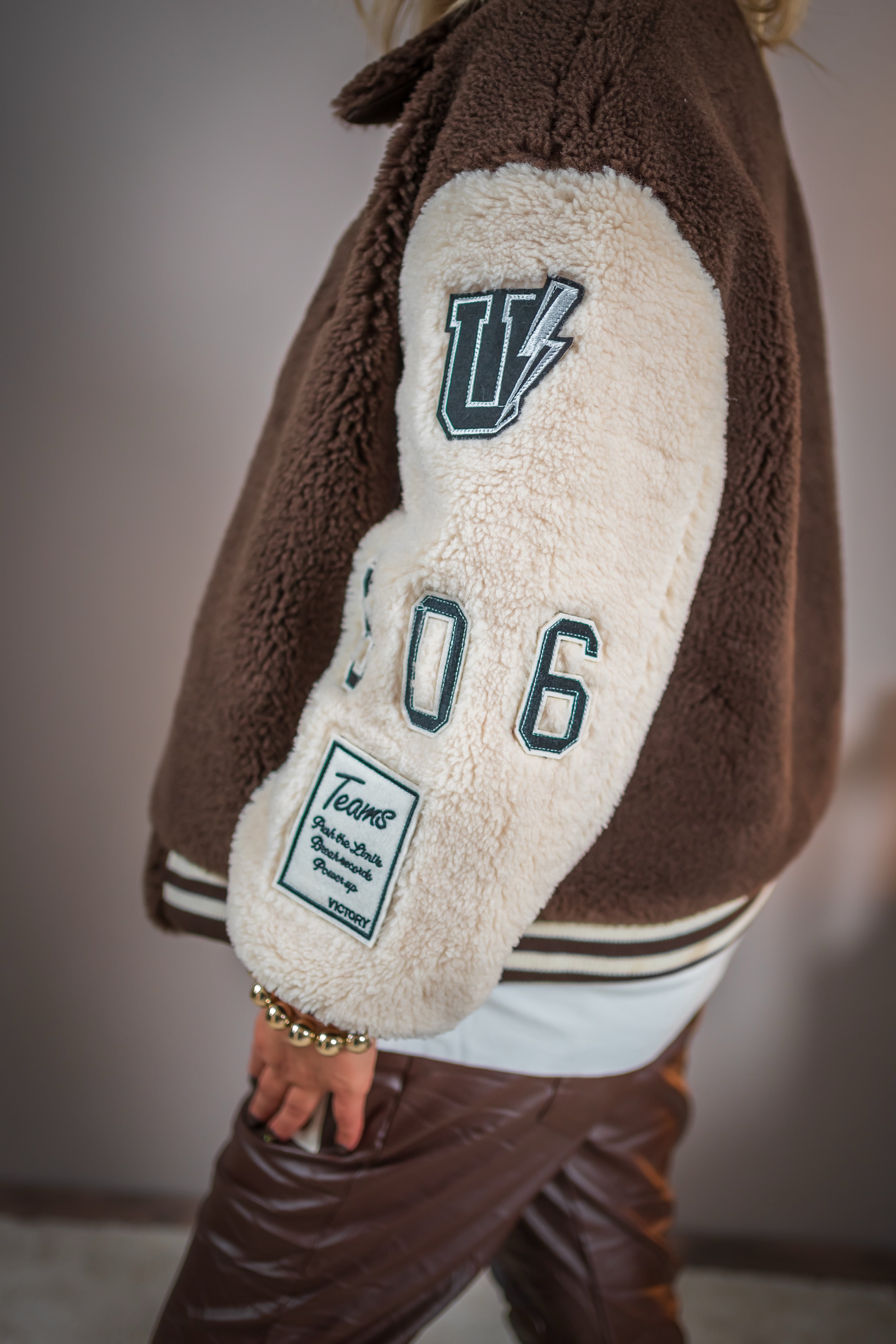 Collegejacke, schokobraun