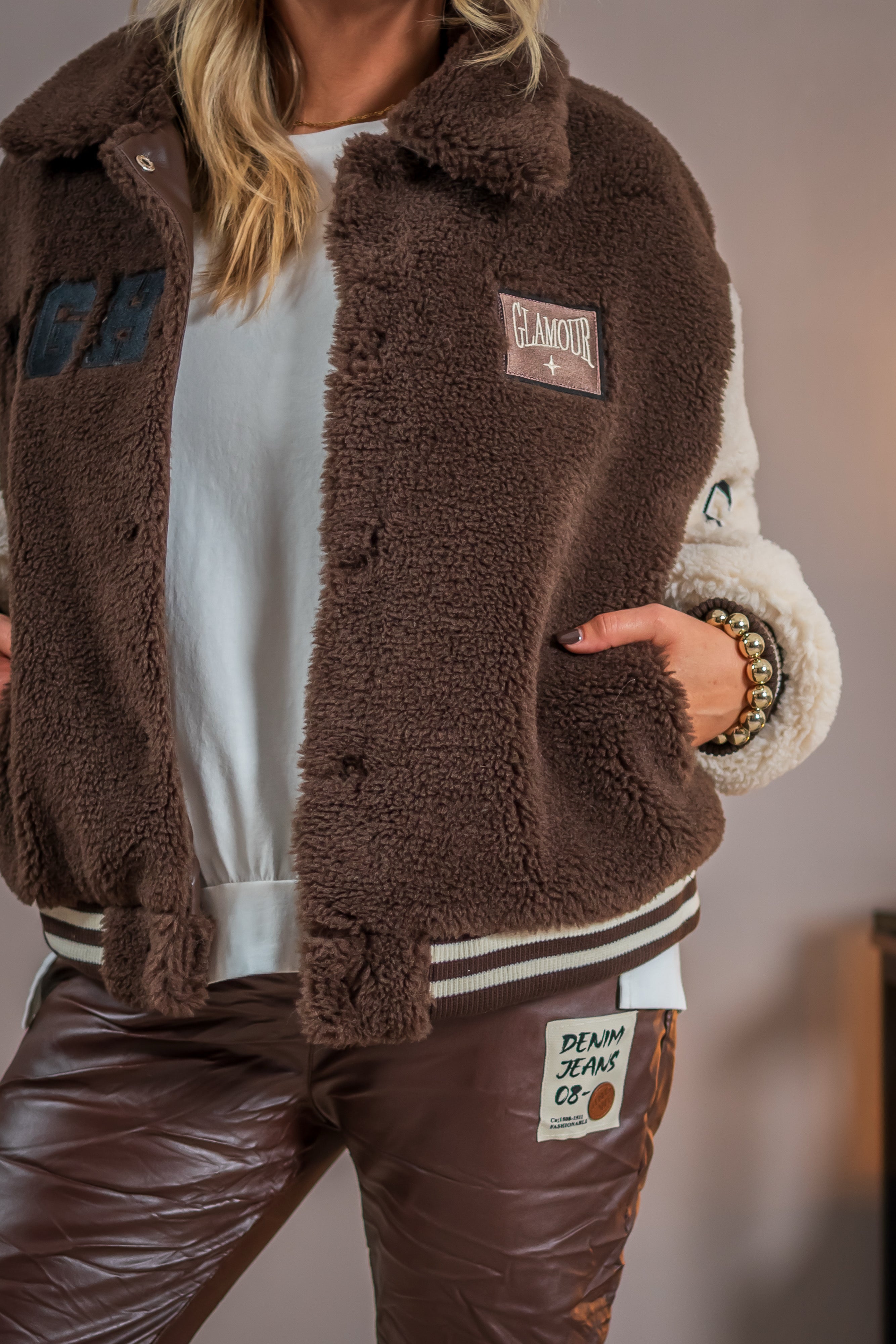 Collegejacke, schokobraun