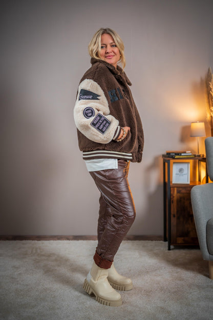 Collegejacke, schokobraun