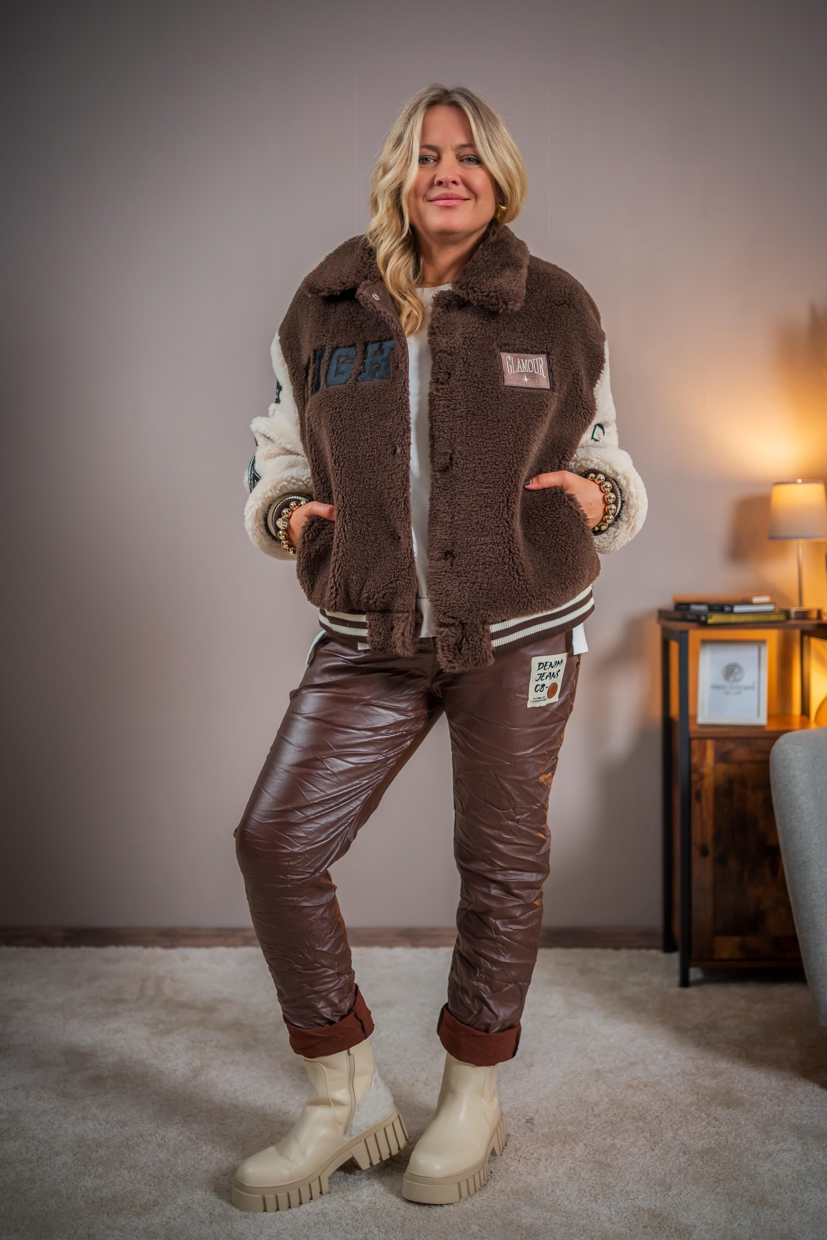 Collegejacke, schokobraun