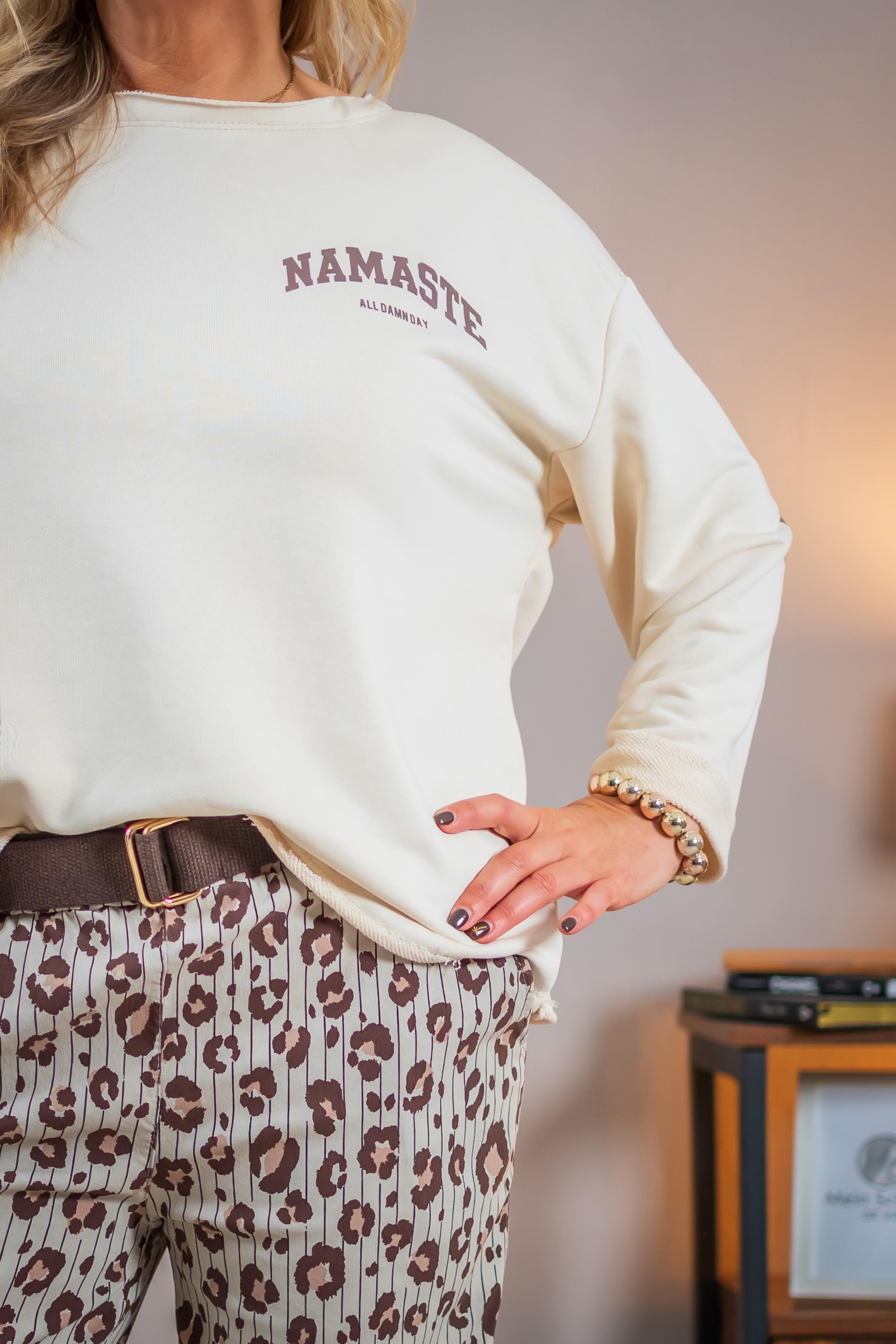 Sweatshirt mit Rückenprint, creme