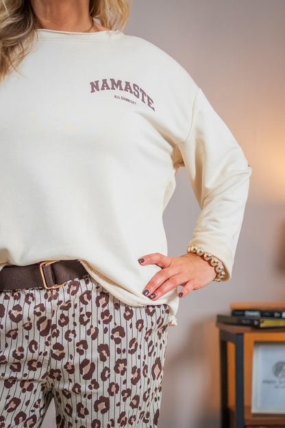Sweatshirt mit Rückenprint, creme
