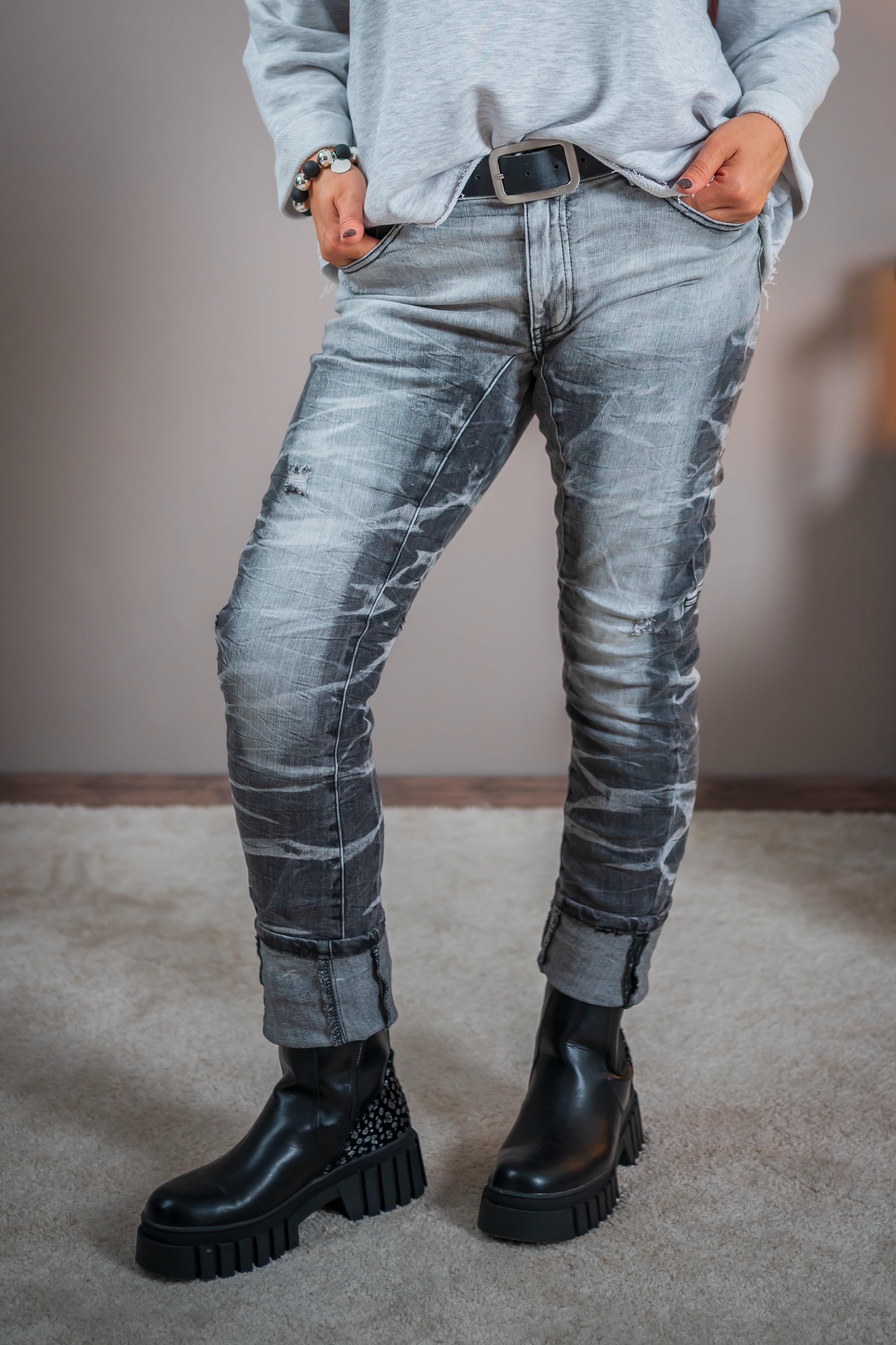 Jeans, washed grey