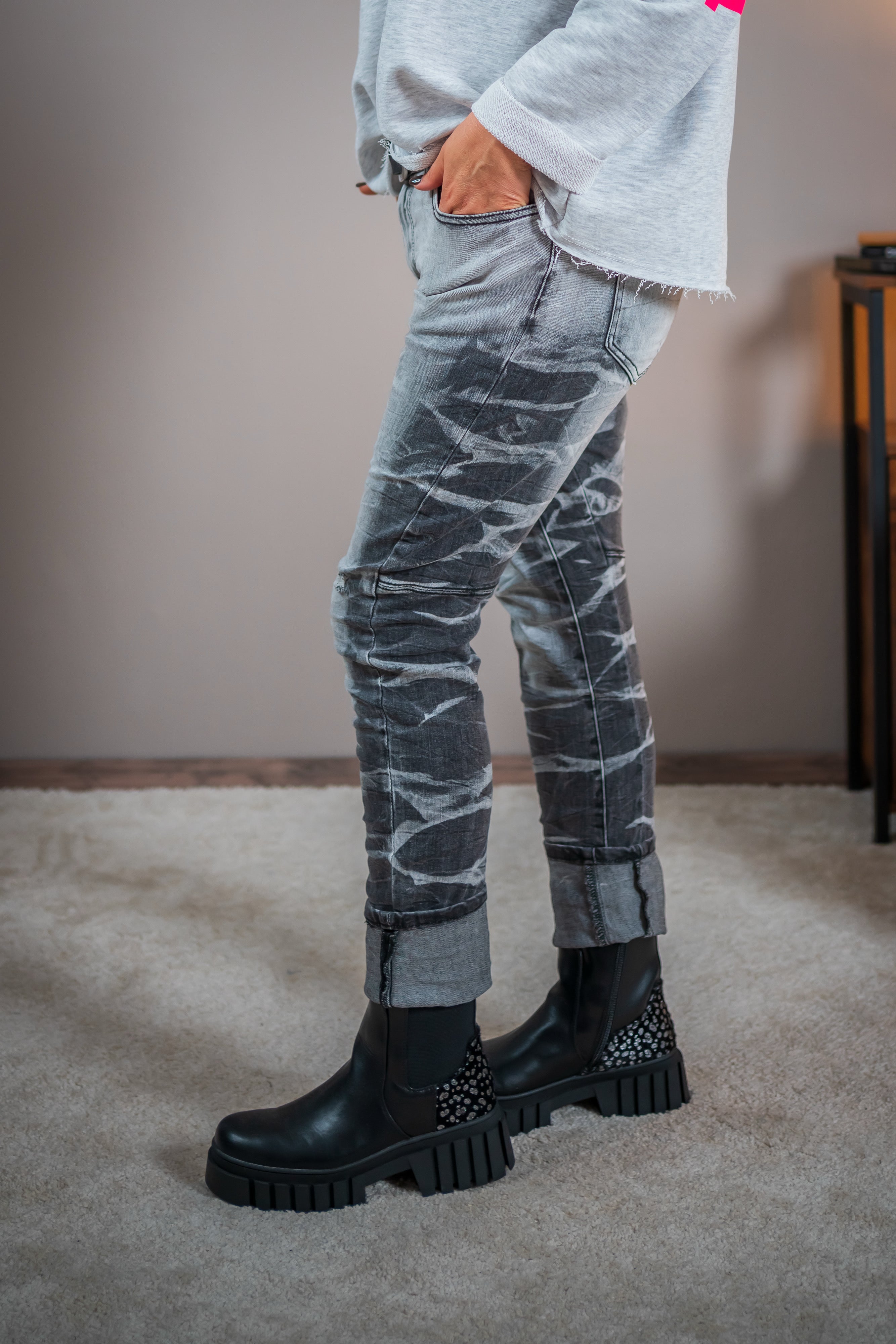 Jeans, washed grey