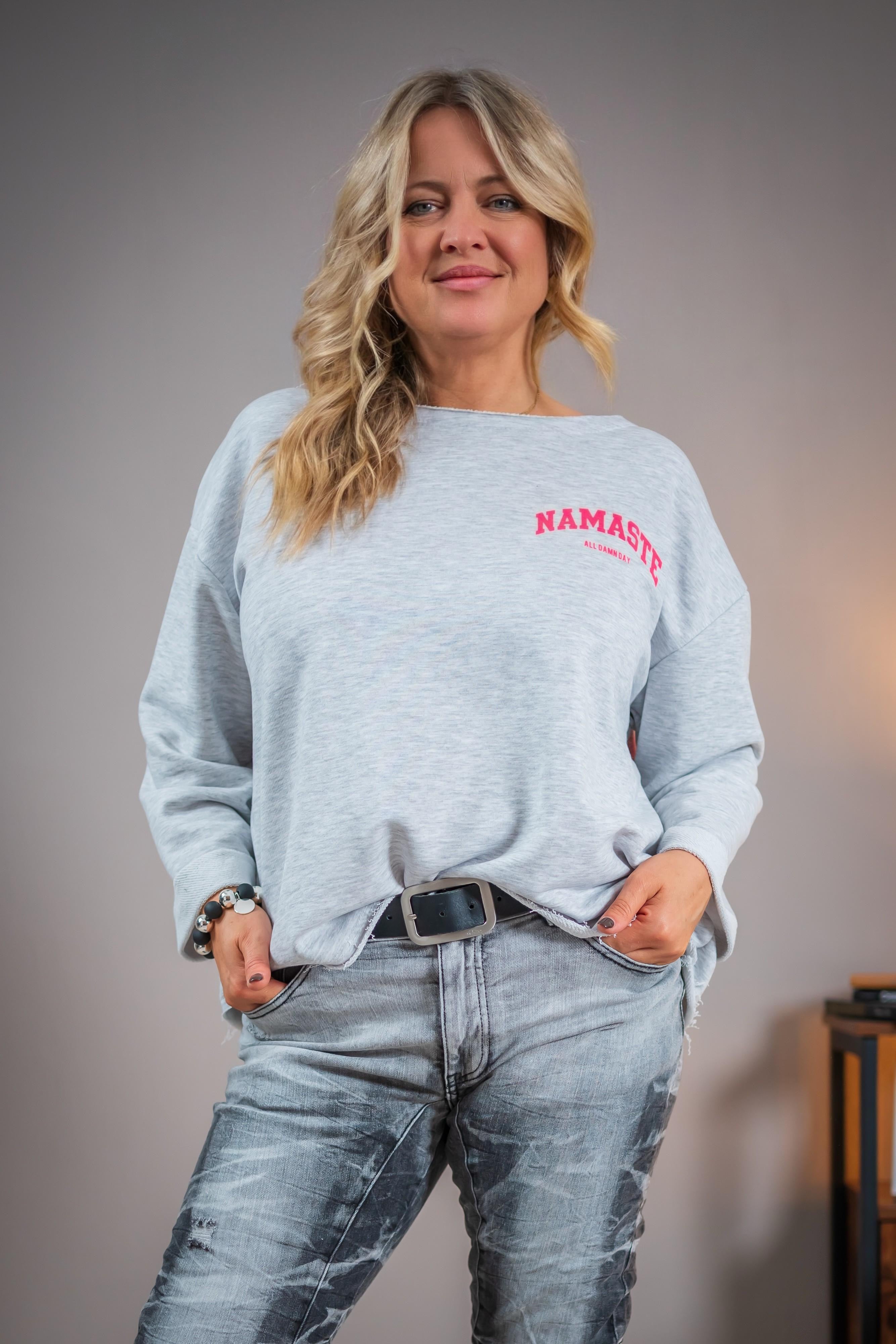 Sweatshirt mit Rückenprint, grau