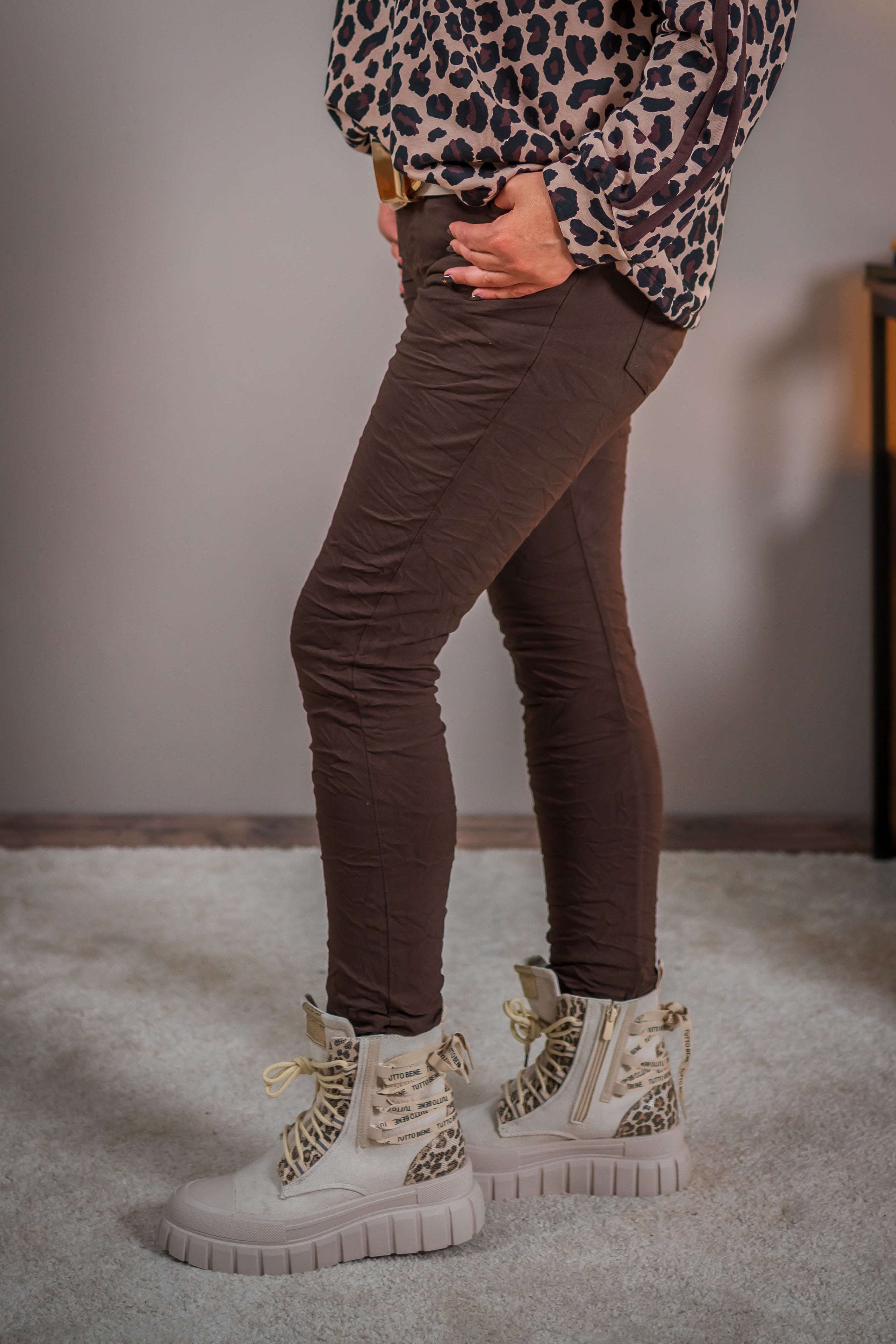 Stretchhose, schokobraun